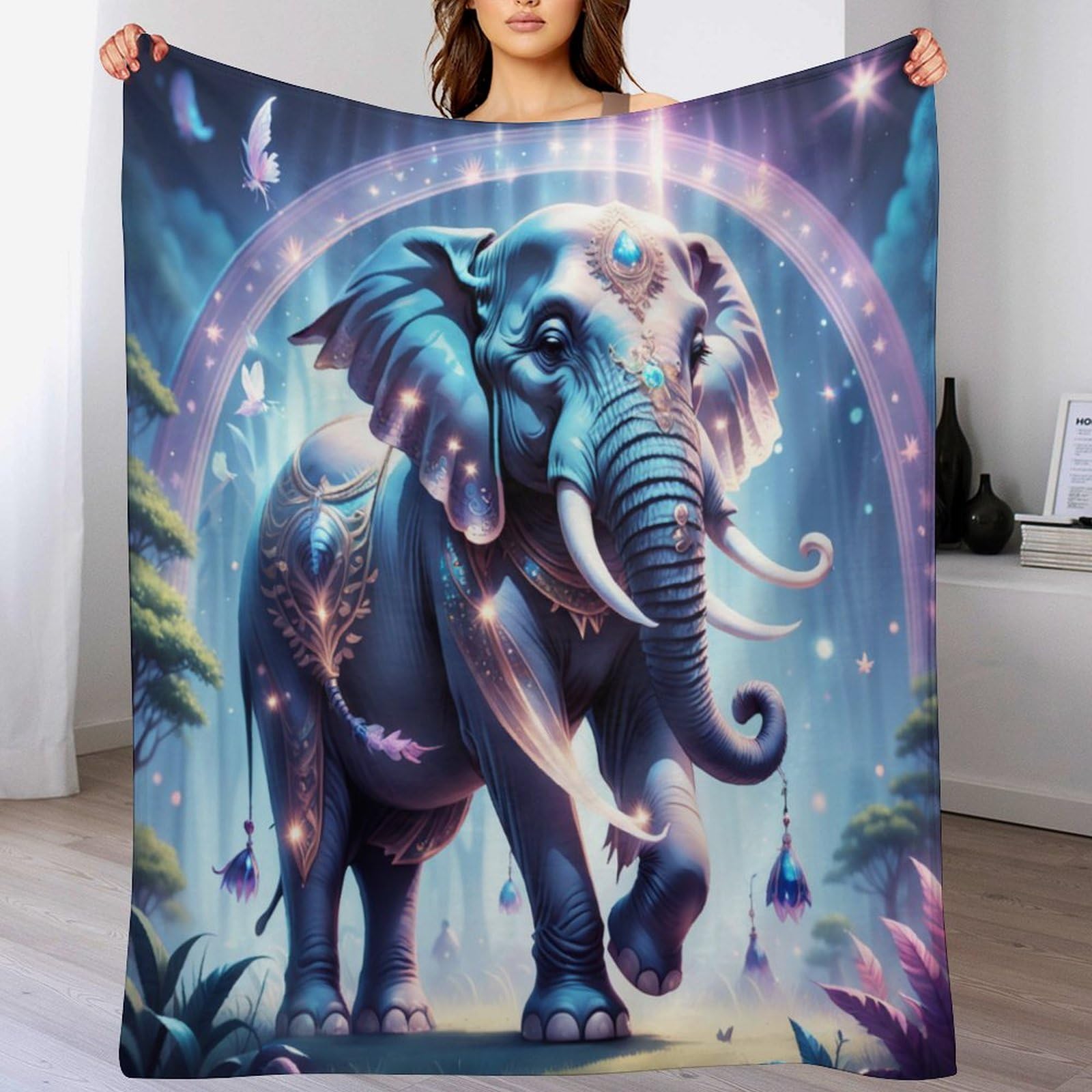 Couverture flannel éléphant douce haut de gamme 140x180cm