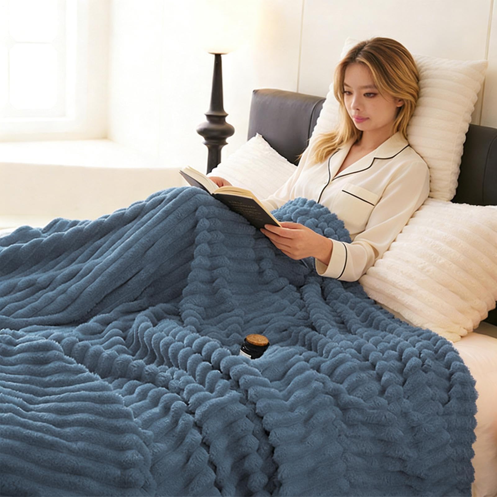 Manta De Sofá Felpa Confortable Gruesa Y De Tacto Suave | Mantas de Felpa de 200 por 230 Centímetros Para Sofá Sillón Cocina Dormitorio Silla Coche Cama Mujeres Hombres y Niño