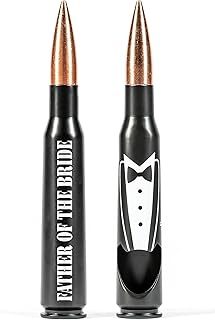 FJ FREDERICK JAMES Father of the Bride Gifts - Engraved ‘Father of the Bride' 50 Cal Bottle Opener I Father of the Bride Gifts from Daughter I Wedding Gift for Father of the Bride, large, Black