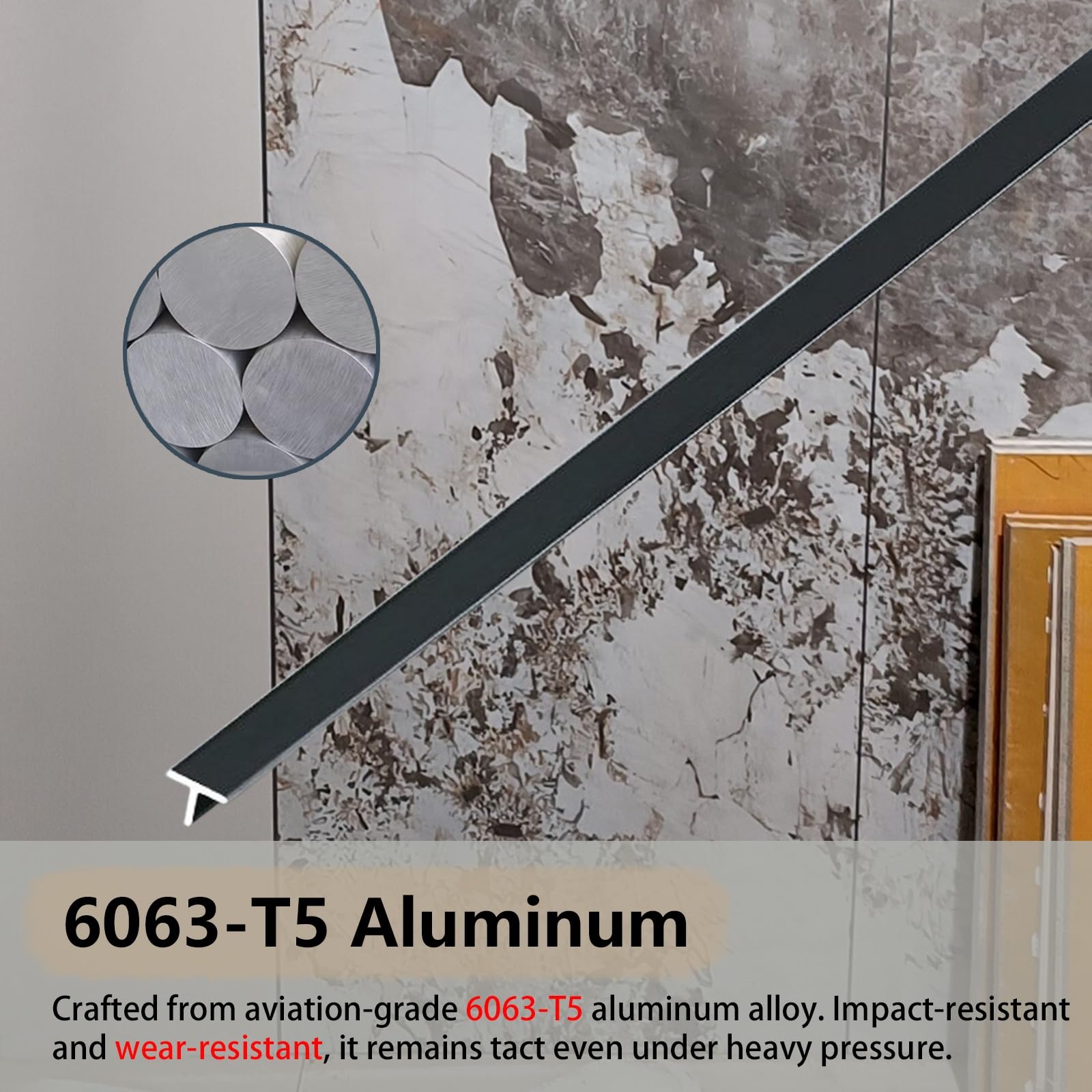 Soglia di Dislivello Pavimento Striscia Di Transizione Impermeabile A T Di Dimensioni Ridotte, Profilo Metallico Da Incasso Per Pannelli Murali Per Pavimenti/fughe Tra Piastrelle(Bronze,1.8m/71in)