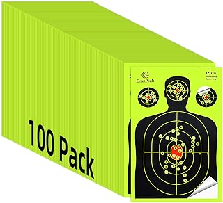 12 x18 inch, Silhouette Splatter Targets, Adhesive Shooting Targets, Shots Burst Bright Fluorescent Yellow, Shooting Target for Shooting Range, Great for All Firearms