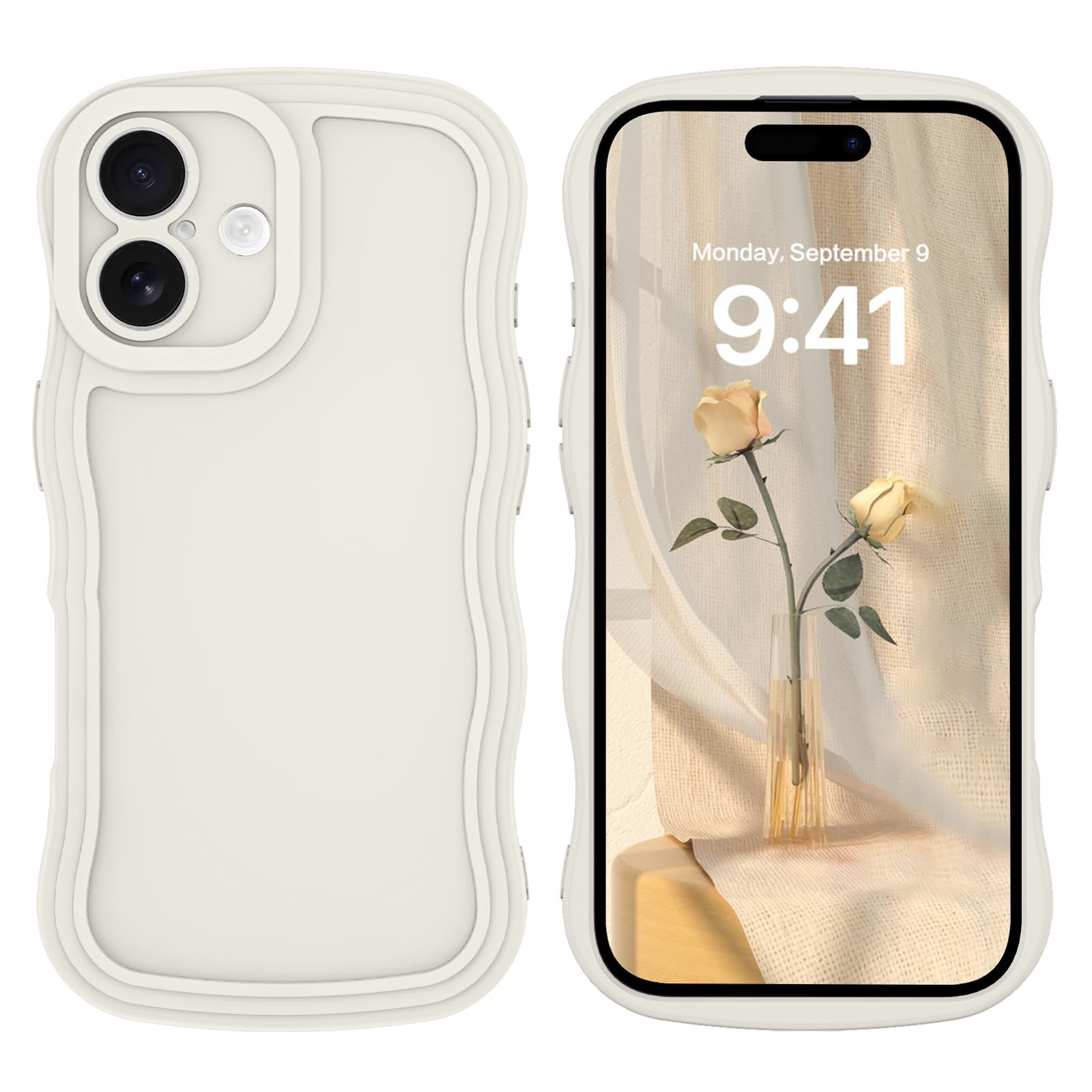 DOMAVER Case For IPhone 16 Pro Max, [Compatible With Mag-safe] With Cute Curly Wave, Hard Protection Translucent Matte Shockproof Slim Fit Protective - View #7