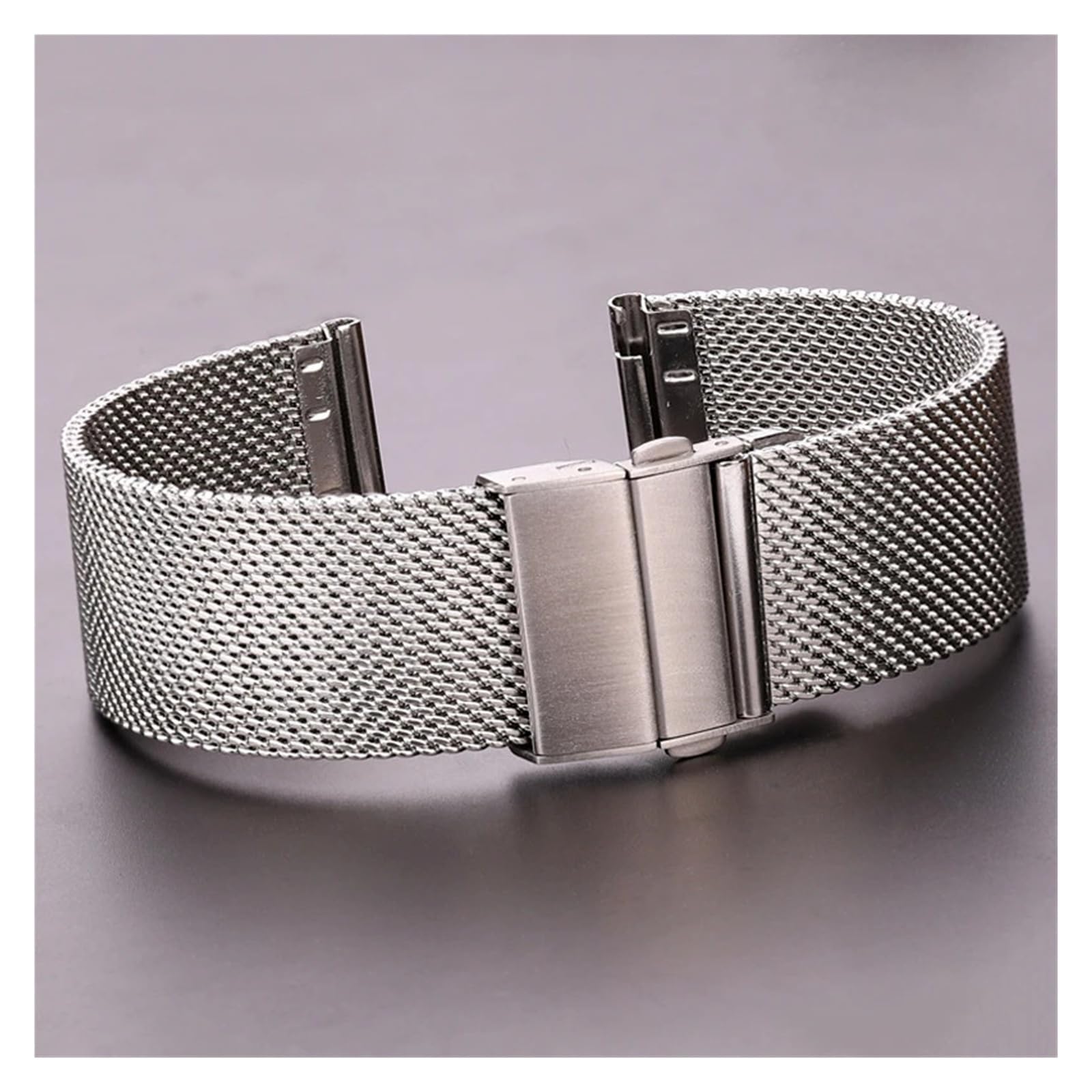 FYYFS Bransoletka ze stali nierdzewnej mediolańska pętla pasek do zegarka srebrny czarny kompatybilny biały zegarek 4 3 pasek zapięcie 16 18 mm 20 mm 22 mm