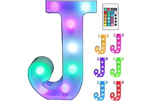 Light Up Letters: Pooqla Colorful LED Marquee Lights for Teen Girls (14" J)
