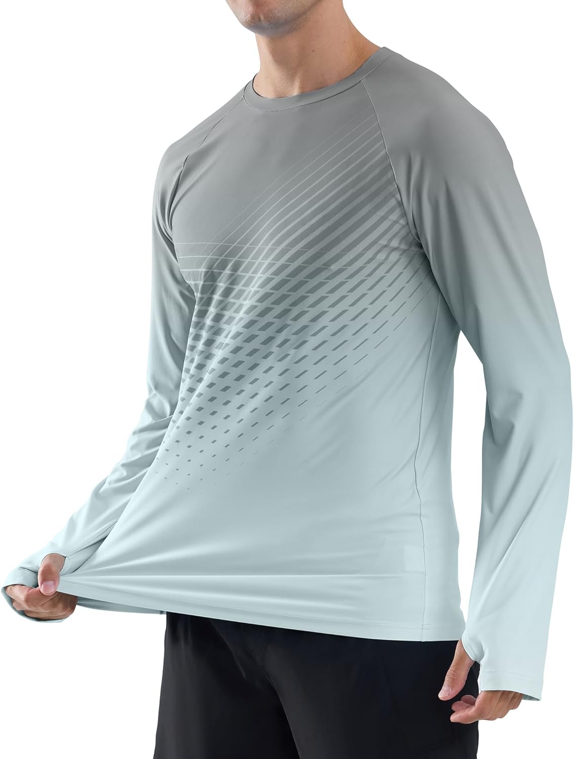 Men's Sun Protection UPF 50+ Shirts Long Sleeve Rash Guard Swim Shirt UV SPF Quick Dry Lightweight Top - Image 2