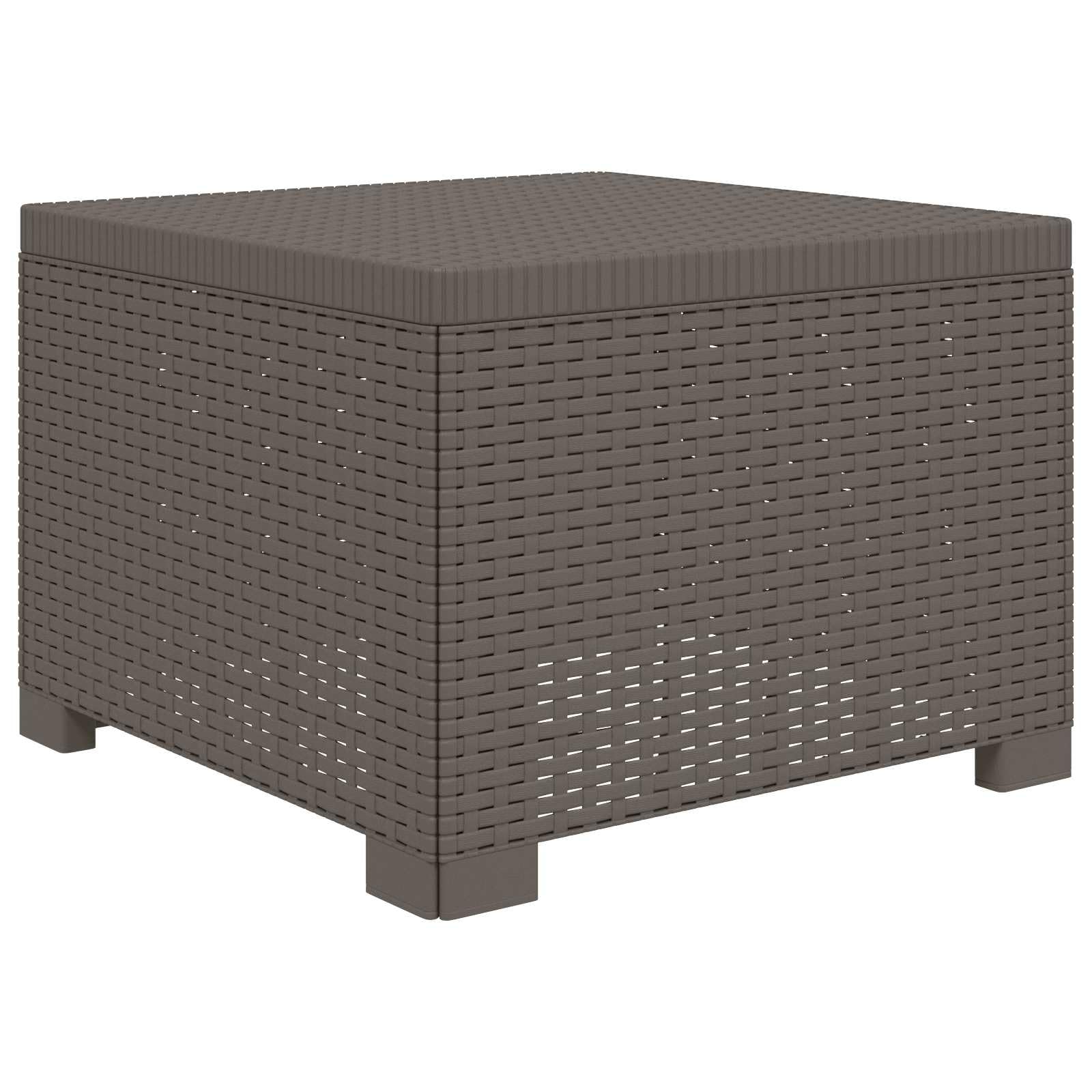 Set panca da giardino a 4 posti con cuscini da tavolo grigio chiaro