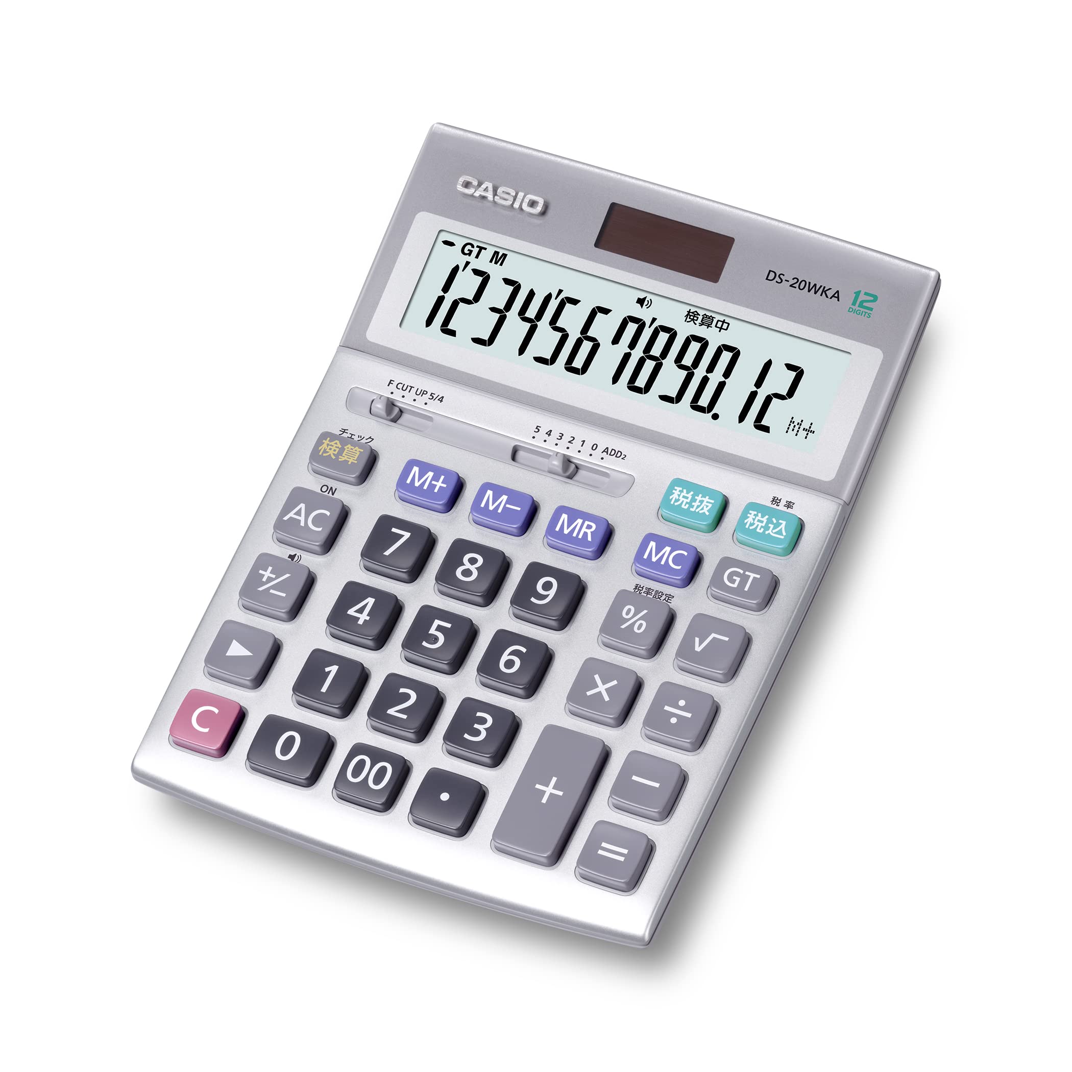 カシオ 本格実務電卓 12桁 検算機能 デスクタイプ DS-20WKA-N グリーン購入法適合 エコマーク認定