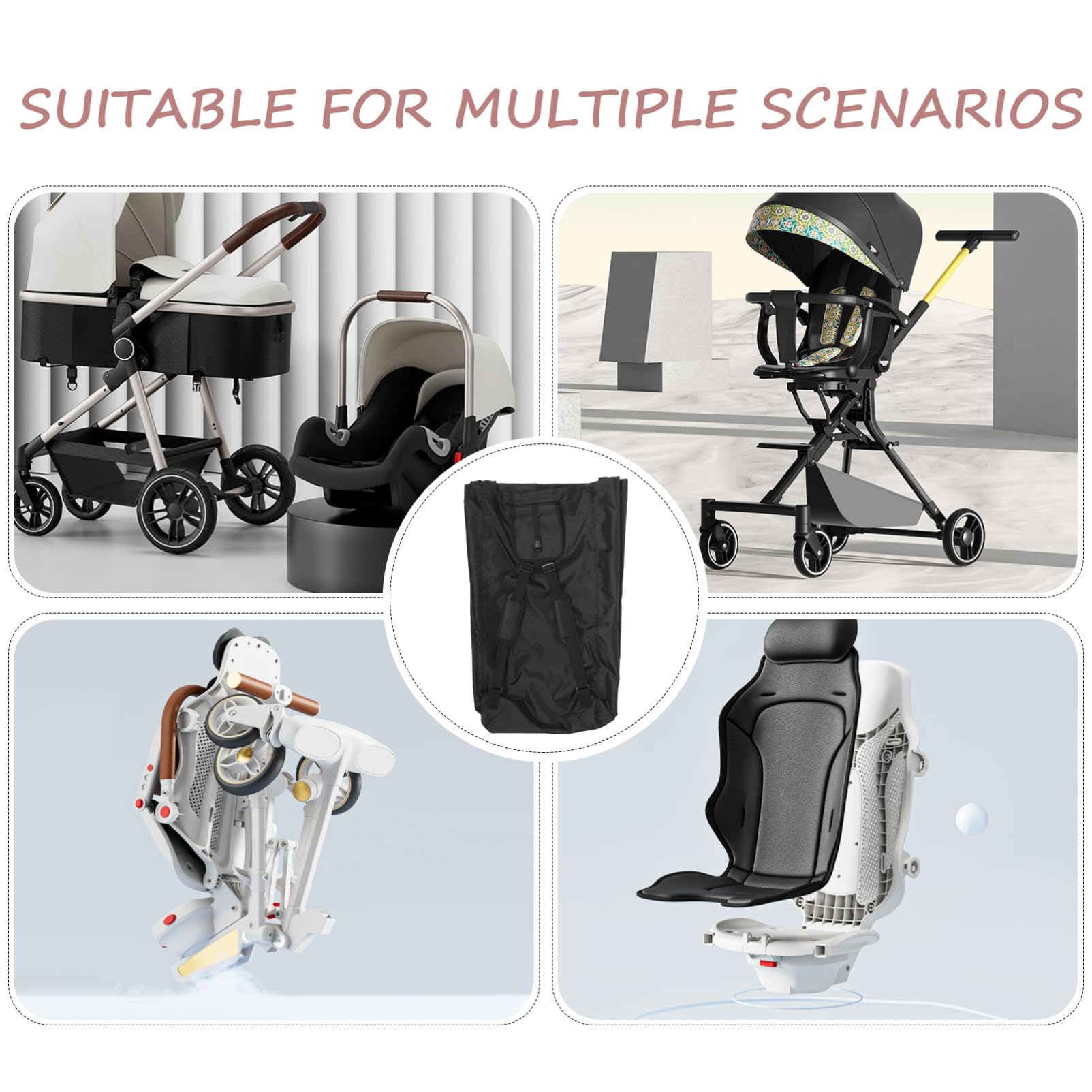 iplusmile Borsa da Viaggio per Passeggino Design Zaino Organizer per Accessori da Viaggio Realizzata in Robusto Oxford Antispruzzo per Protezione Durante i Viaggi in Aereo e Treni
