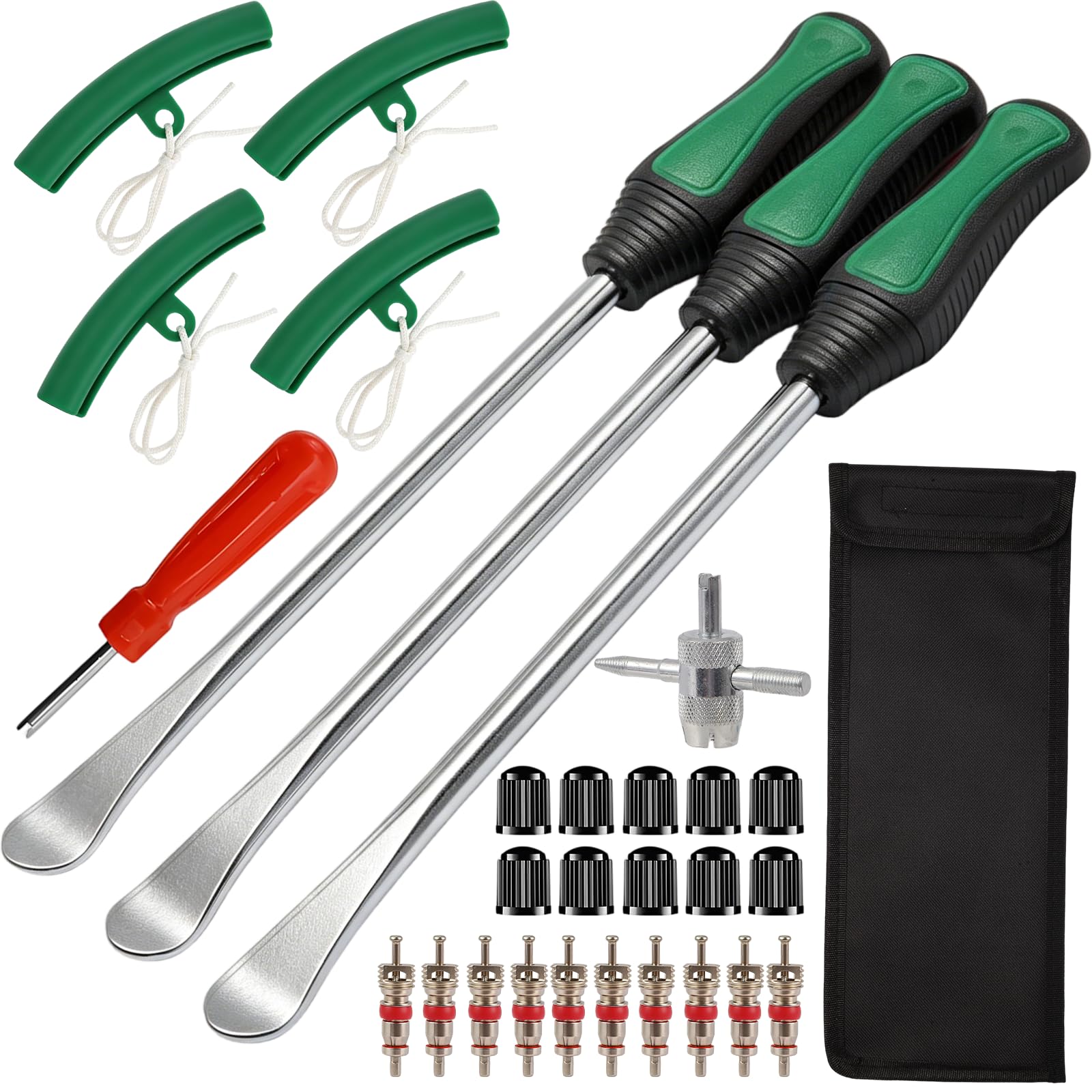 YOOULIT Reifenmontiereisen 30-teiliges Set, 3 x 30,5 cm Reifenhebel Mit Felgenschutz, ergonomisch und felgenschonend, geeignet für Fahrrad, Motorrad, E-Scooter und Kleinwagen