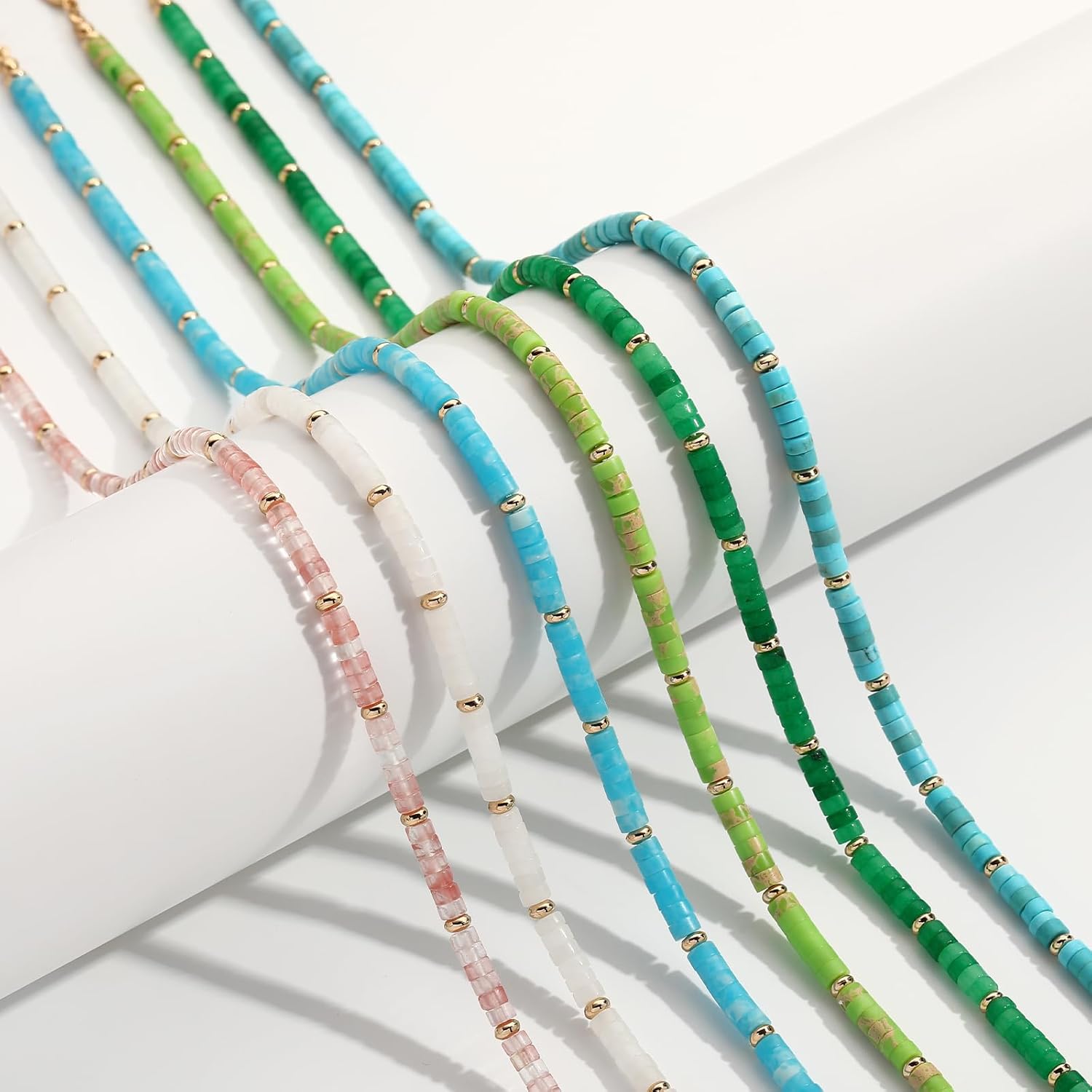 Apsvo Beaded Necklaces for Women Gemstone Necklaces Boho Choker Necklace Summer Natural Stone Beachy Jewelry - Image 4