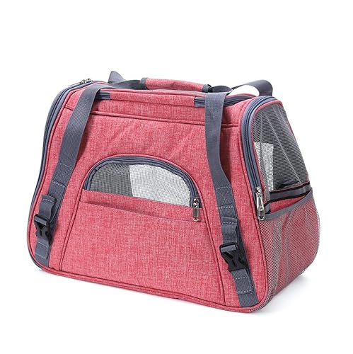 Bolsa de Transporte para Cães e Gatos 45 cm Suporta até 7KG (Rosa) para Cães Pequeno Porte