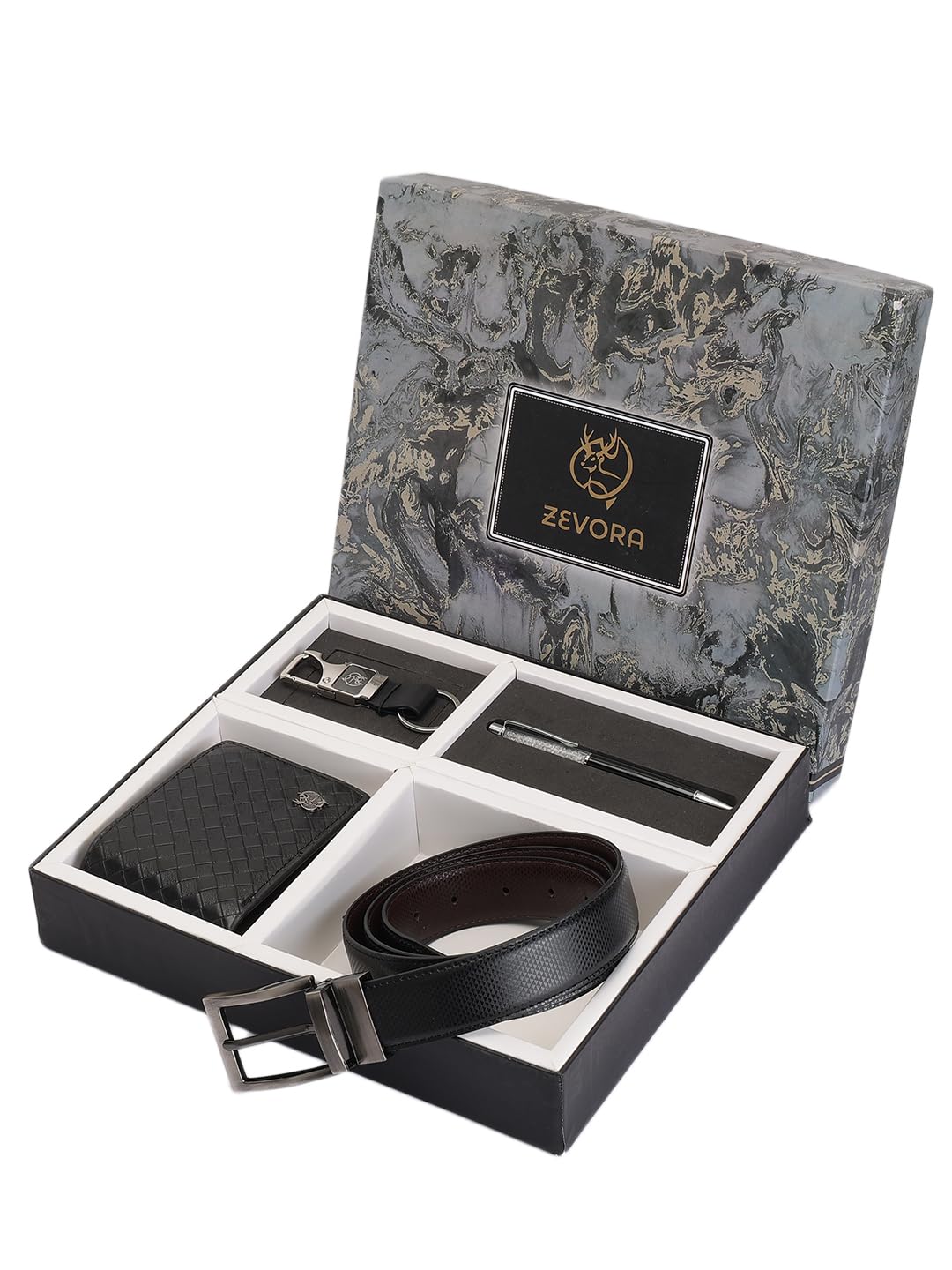 zevora Men Wallet Belt Keychain & Pen Combo Gift Set for Men I Gift for Friend, Boyfriend,Husband,Father, Son, Corporate Gift (Pack of 4) PO4CRNUSBL40BL-picture-29