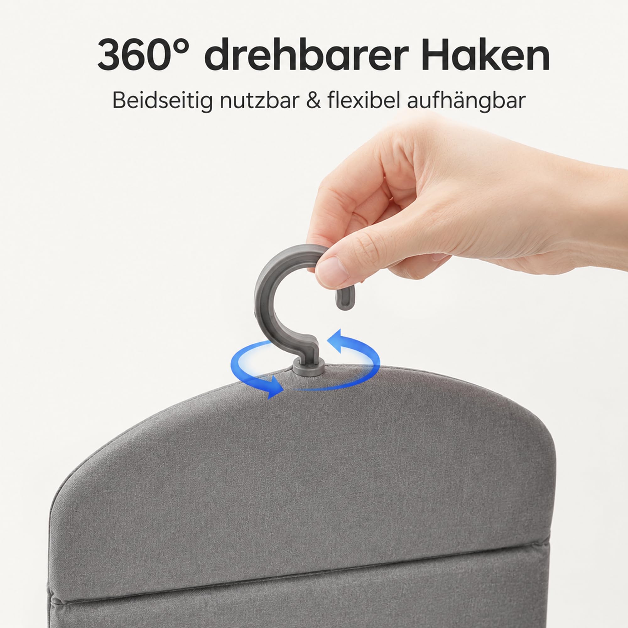 Faltbares Dampfbrett für Steamer und Dampfglätter, Hitzebeständiges Hänge-Bügelbrett für Kleidung, 360° Drehbarer Haken, Platzsparendes Bügelpad für Zuhause und Reise (91x41 cm, Grau)