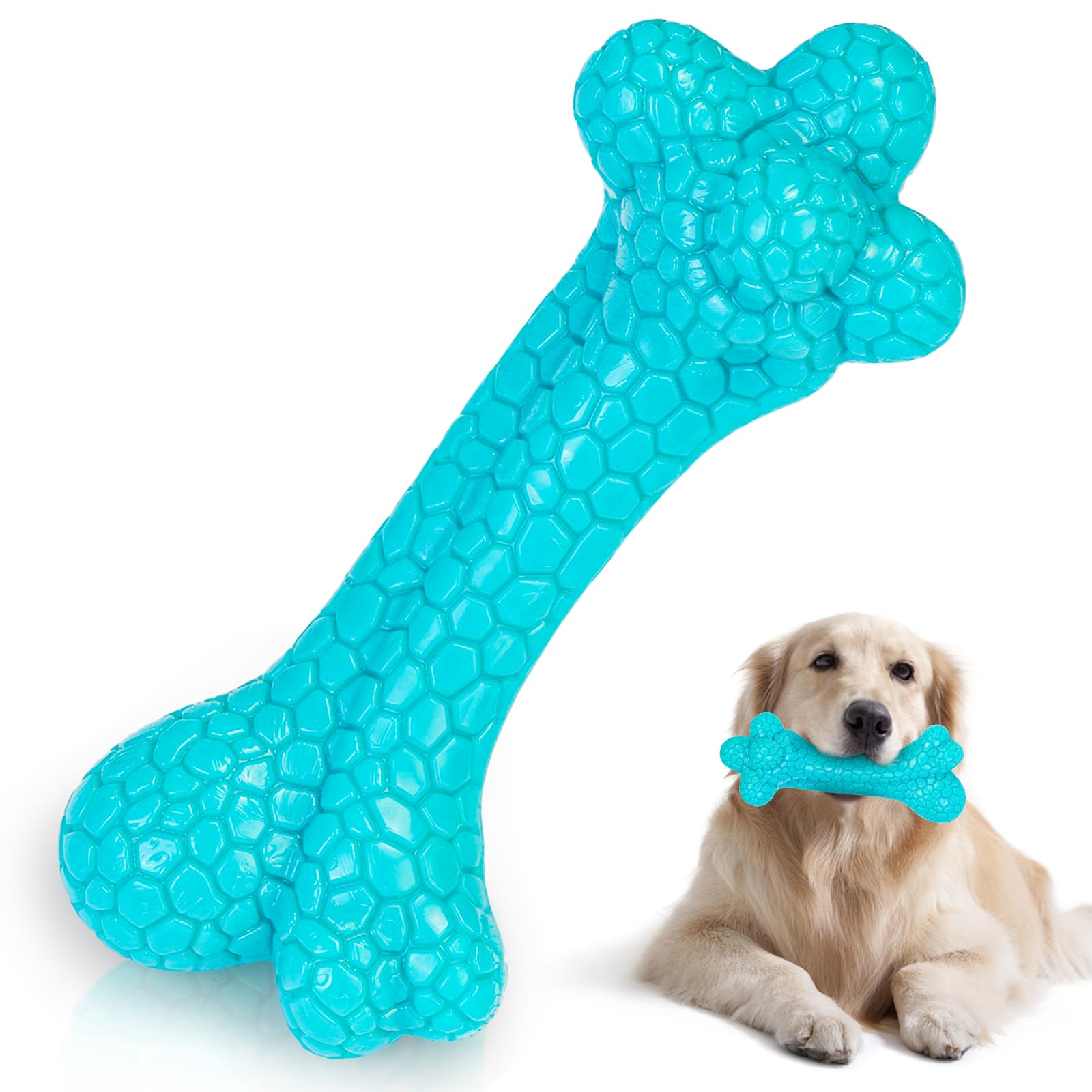 Chew Dog Toy for Aggressive Chewers Indestructible Dog Toys for Large Breed Chewers Toys for Large Dogs - Nylon Bone Toy Large/Giant (Blue)
