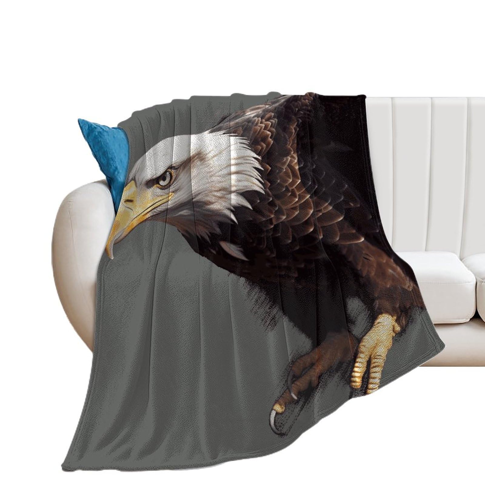 Couverture en flanelle aigle idéale pour le camping et le voyage