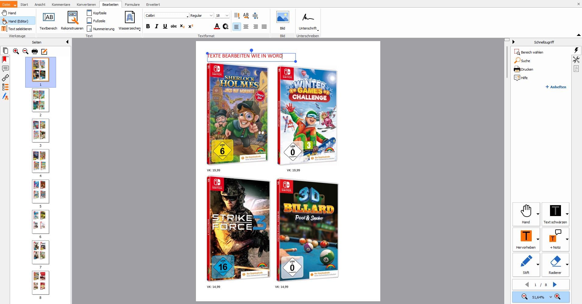 PDF Director 3 PRO - 3 PCs - inkl. OCR 3.0 Modul PDFs bearbeiten, erstellen, konvertieren, schützen, signieren für Win 11, 10,8.1, 7