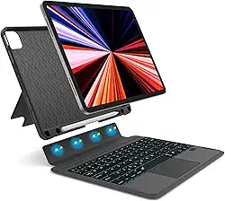 WIWU Capa com teclado para iPad de 10,2 polegadas, 9ª / 8ª geração (2021/2020/2019), Air 3 2019, iPad Pro de 10,5 polegadas 2017, teclado magnético destacável com Bluetooth com capa