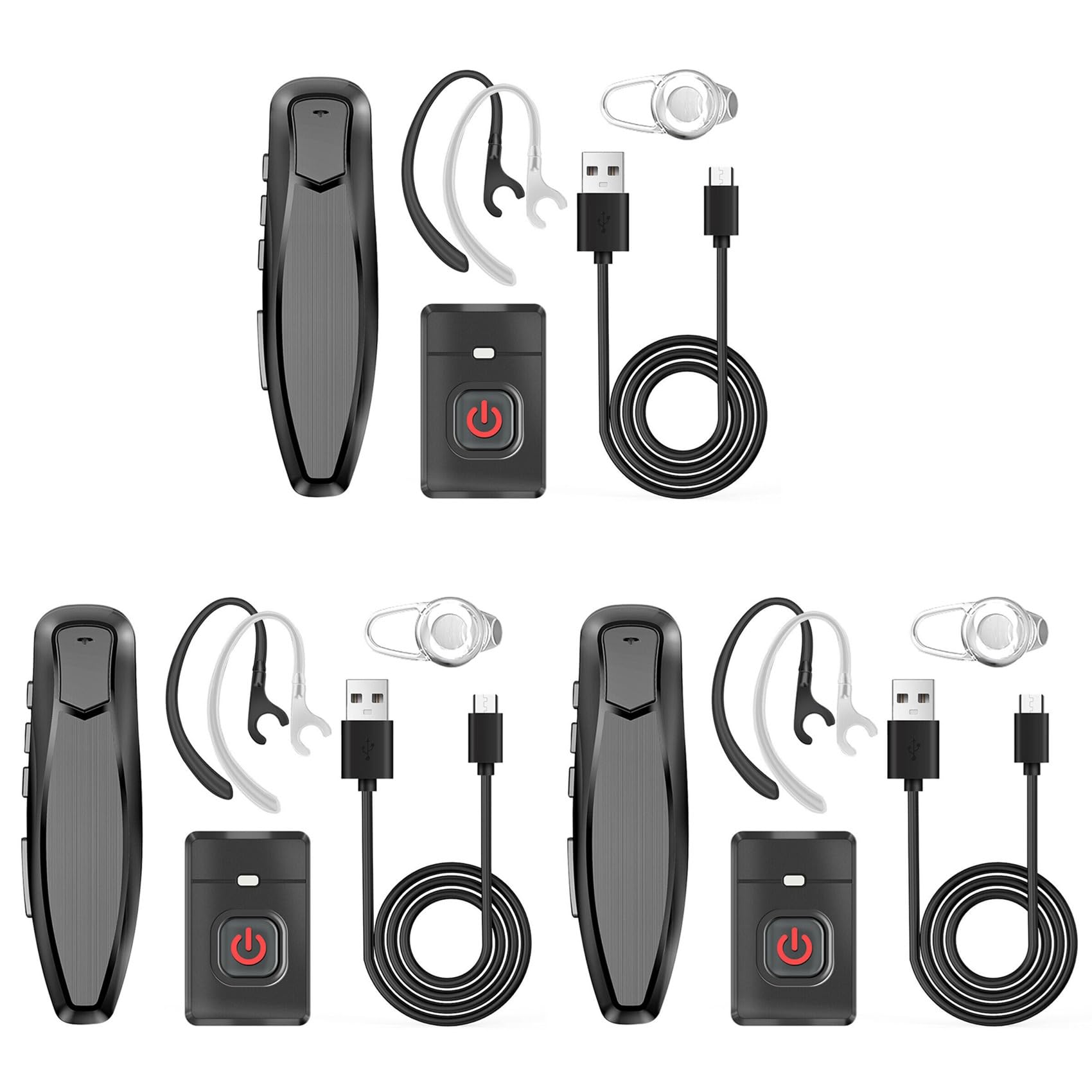 3X Walkie Talkie Bezprzewodowy Zestaw Słuchawkowy Bluetooth PTT Słuchawka Zestaw Głośnomówiący Wtyczka K do Zestawu Słuchawkowego z Mikrofonem -888S K5