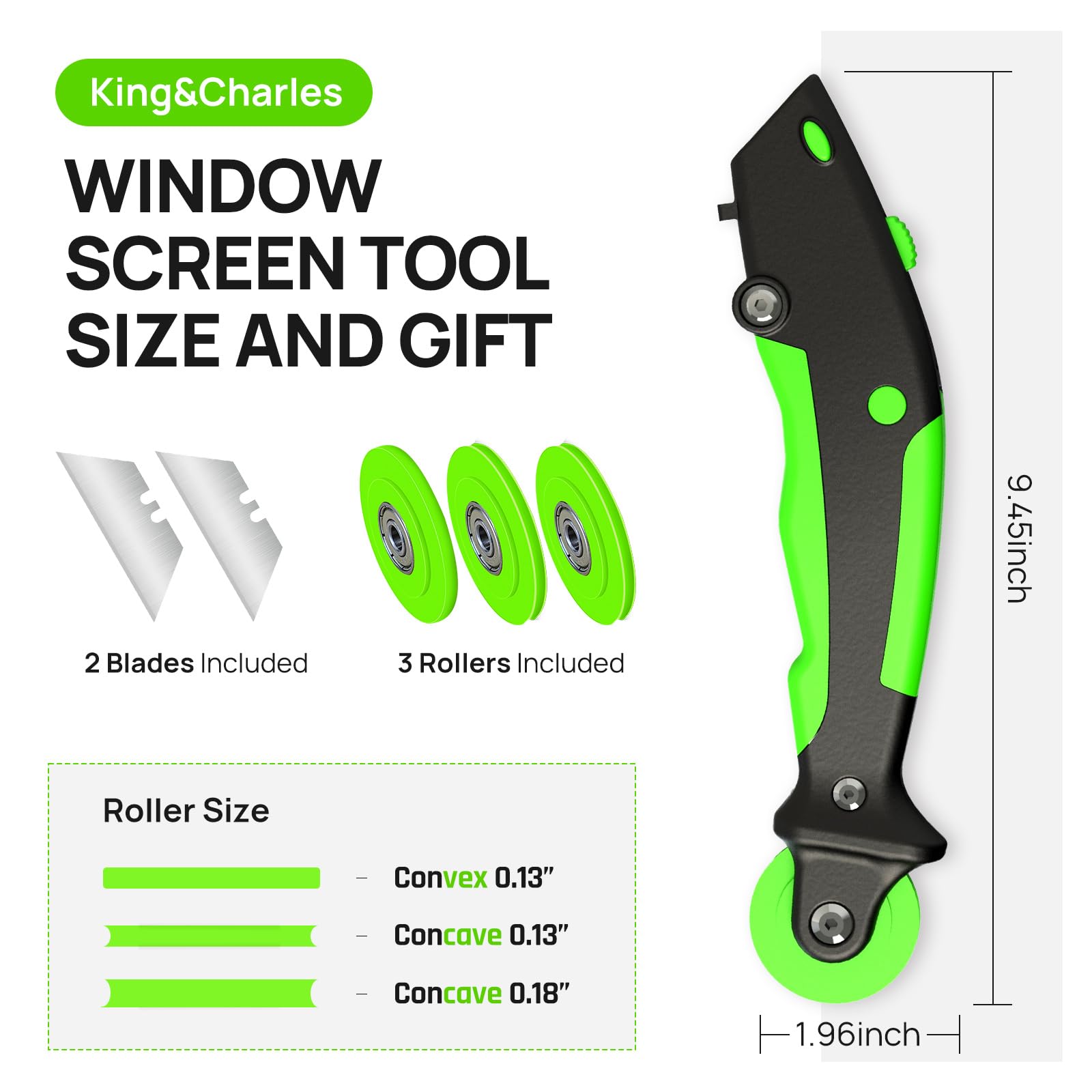 King&Charles Screen Tool - 3-in-1 Roller, Hook & Blade -5