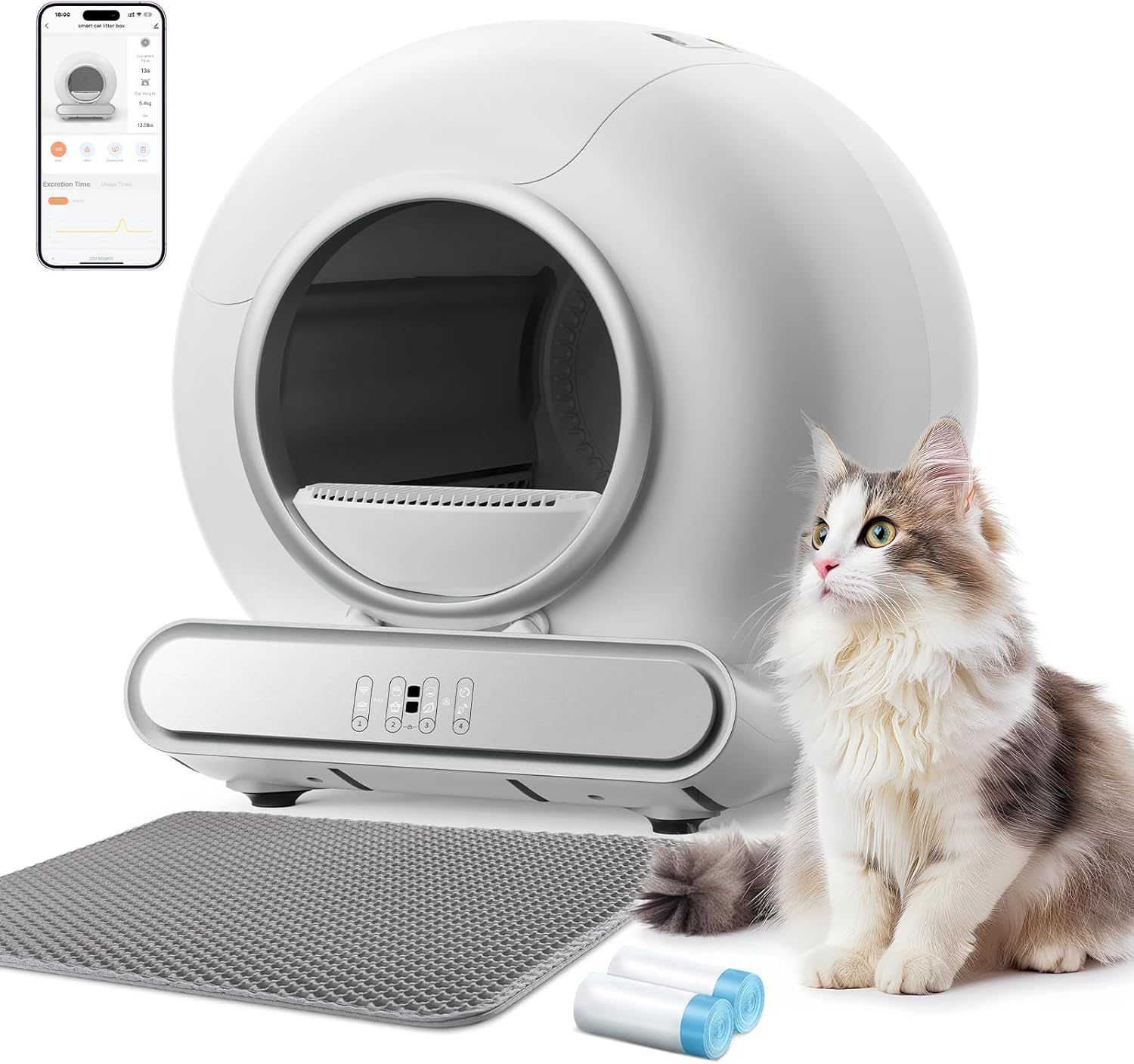 Amazon | Meopals 猫 トイレ 自動 専用スマホ管理 大型 多頭飼い 静音  