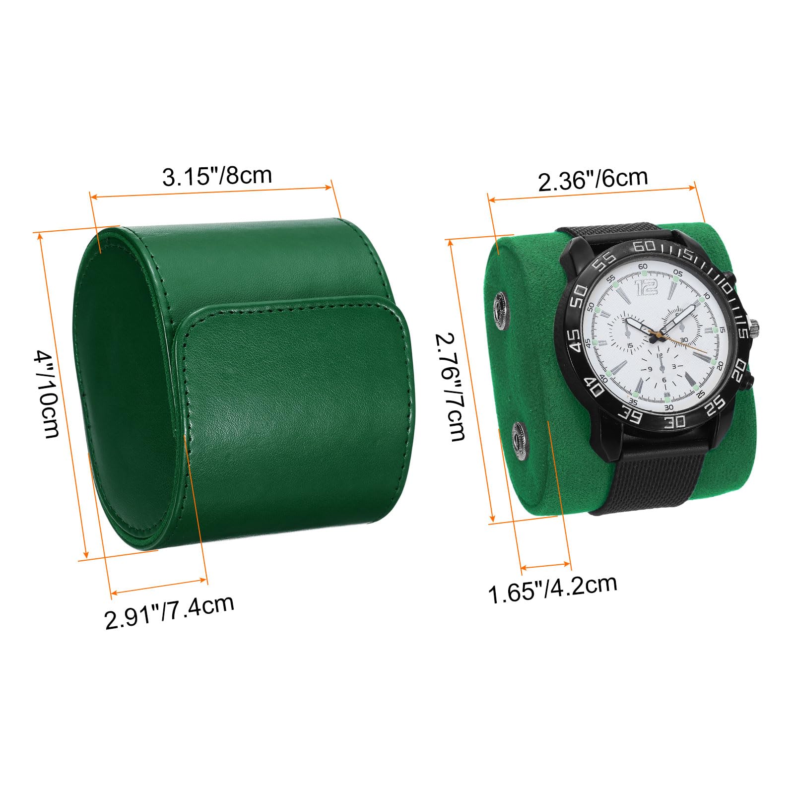 Custodia da viaggio arrotolabile per orologi, custodia in pelle portatile con scomparto singolo per orologi da uomo e da donna, organizer per orologi con cuscini rimovibili per viaggi, esposizione,