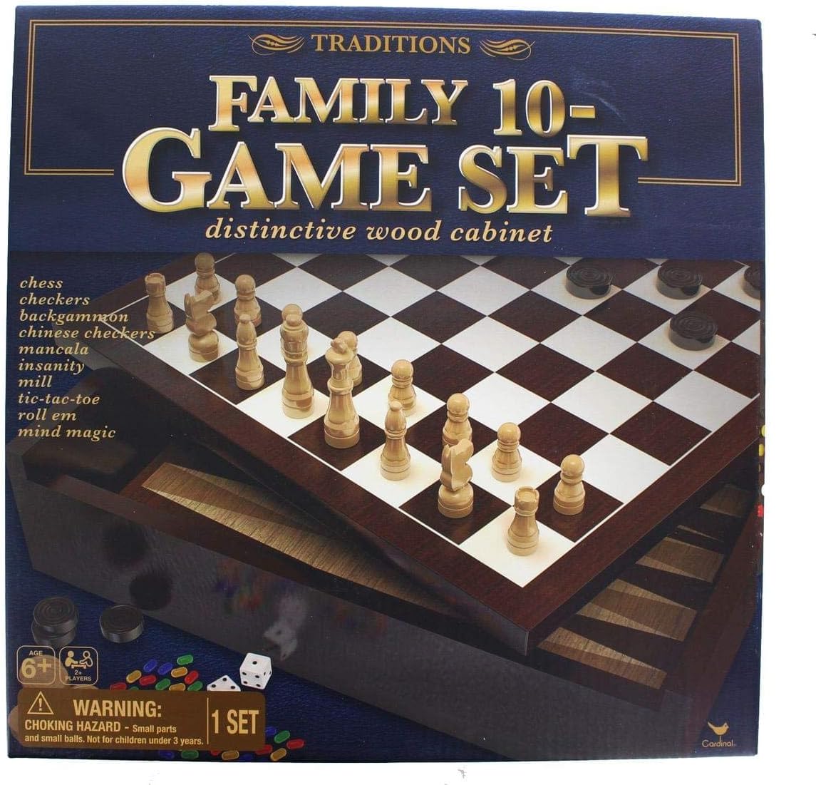 Traditions Family 10 Wooden Cabinet Game Set