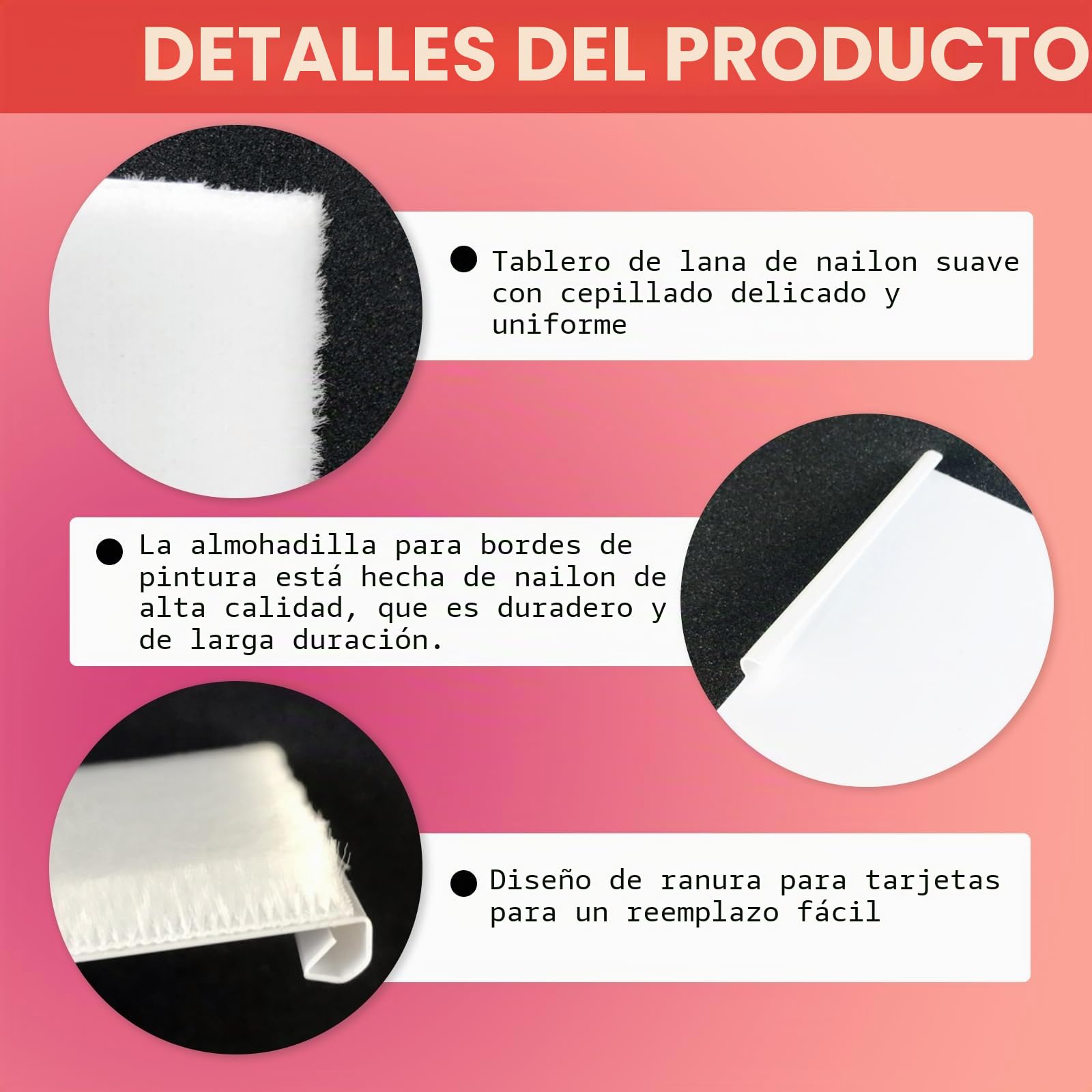 6 Almohadillas para Bordes de Pintura，Bordes Paint Edger，Almohadillas de Repuesto para Bordes de Pintura，Para Pintar Paredes en Hogar（12 x 9cm）