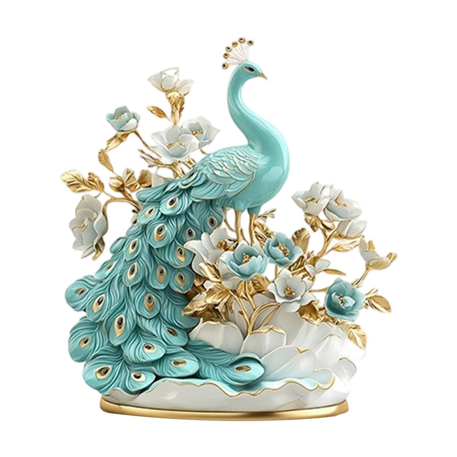 Hsyzygian Peacocks Statue Figurines Animal Sculpture Home Decors Tabletop Centerpieces Collectible Decorative Figurine Acrylic Peacocks Figurines