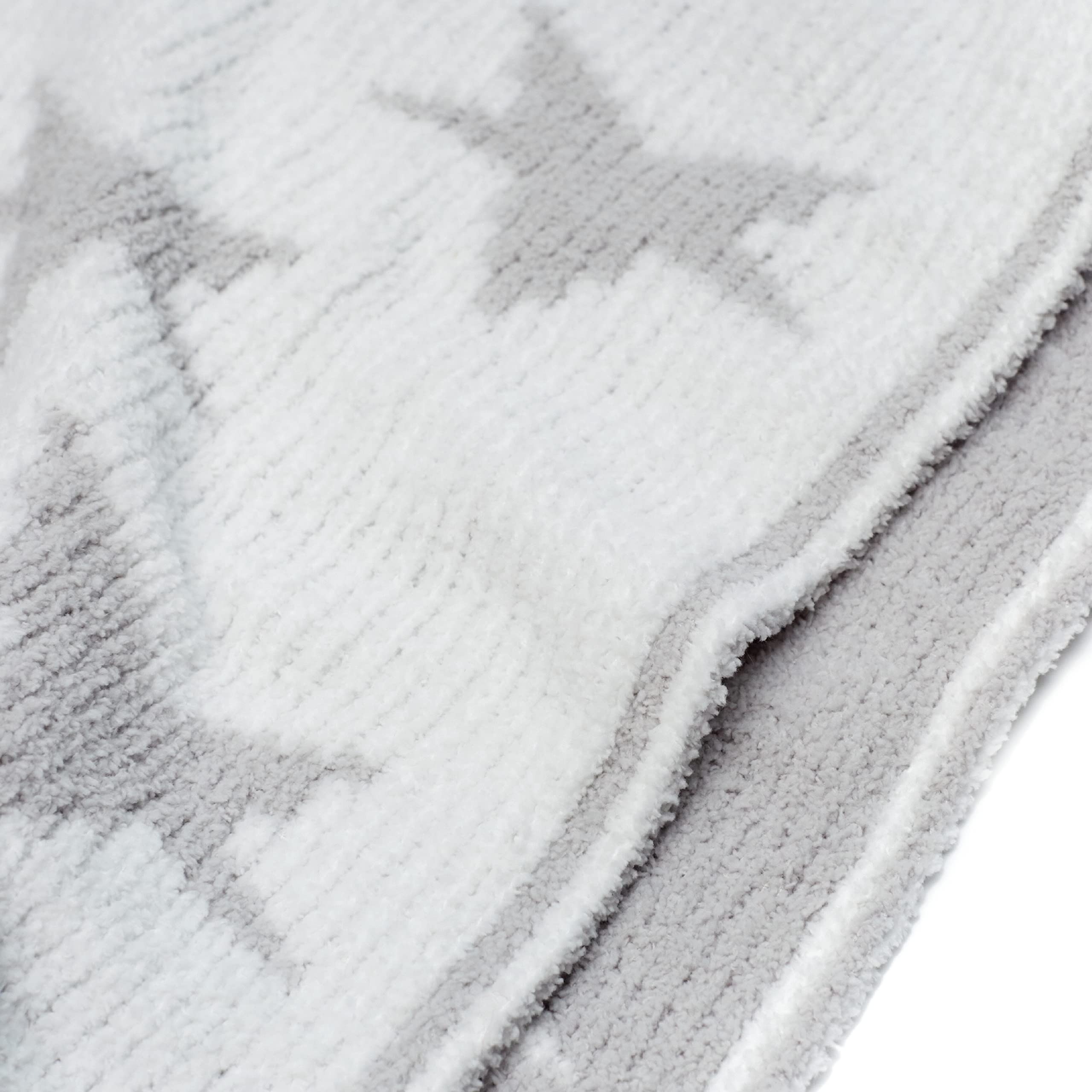 Smilo Manta de bebé con diseño reversible gris y blanco unisex de estrellas, 40 x 30 pulgadas, manta de recepción cálida súper suave y esponjosa, 100% poliéster