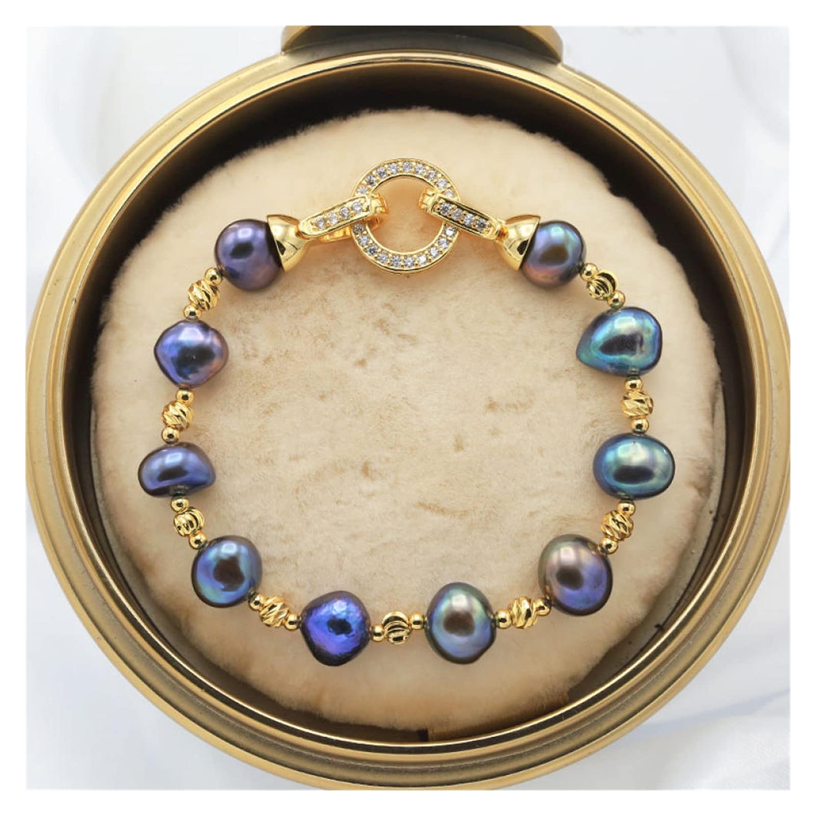 Pulseras para Mujer barrocas, Pulseras de Perlas Naturales de Agua Dulce, joyería de Perlas Irregulares de Colores Mezclados, Azul, 45cm