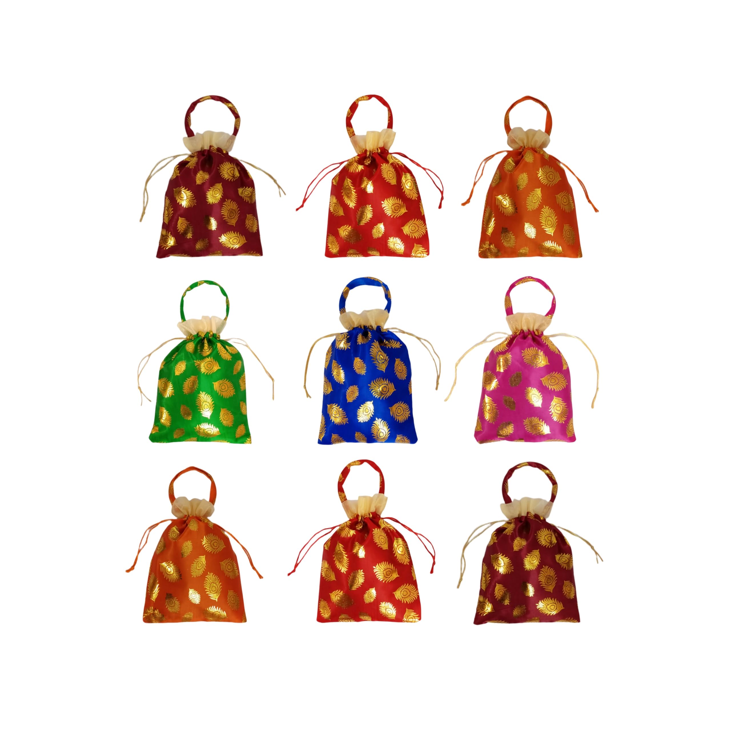 VIG Enterprises Silky And Shiny Potli Batwa Bags/Thamboolam Bags For Wedding Party Return Gifts Party Gifts For Guest - Multi Color (6) (B0B7DZV7L5) Amazon Price History, Amazon Price Tracker