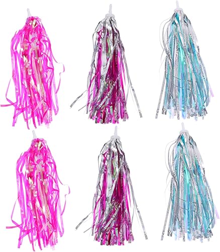 Sosoport 3 pares de borlas decorativas para bicicleta, accesorios de bicicleta para niños, accesorios de bicicleta para niños y niñas, accesorios