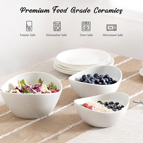 Miniatura 8 de HBlife Soporte de 3 niveles ovalado para servir con estante de metal, platos de cerámica para servir con chips y inmersión, exhibición de alimentos,