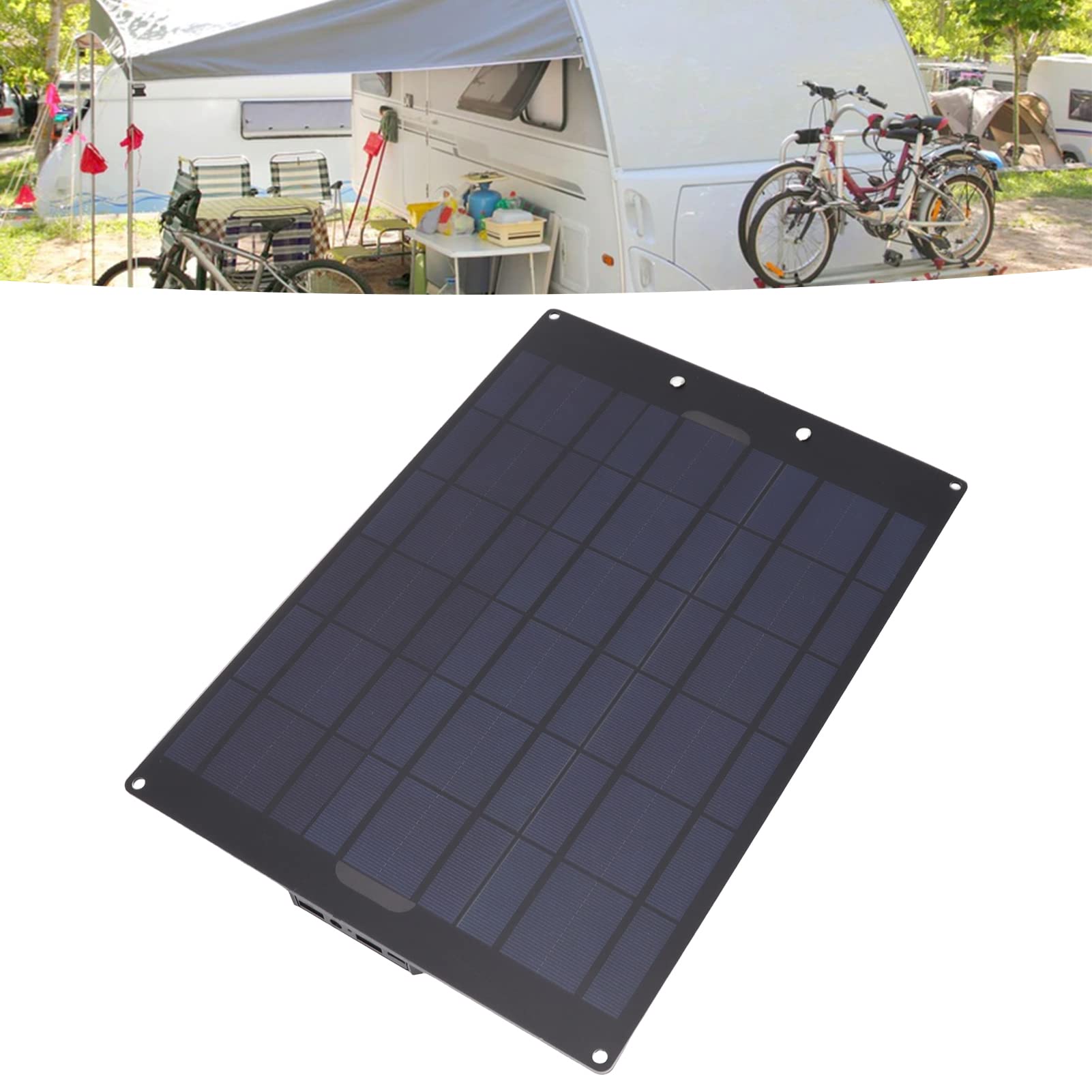 Panneau Solaire Silicium Monocristallin 50W Portable Chargeur de Batterie de Panneau Solaire à Haute efficacité de Conversion pour les Voyages de Camping en Plein Air