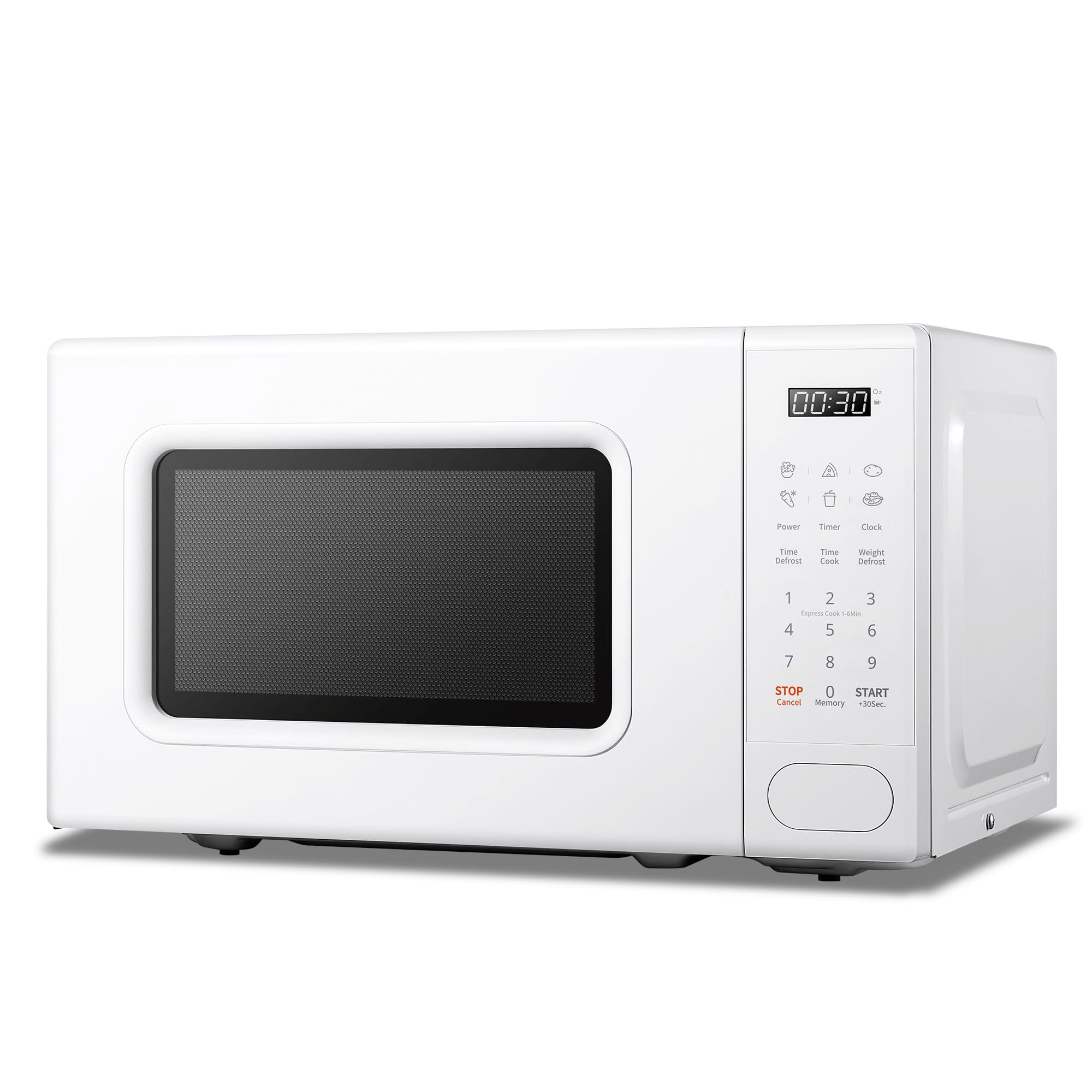 Forno a Microonde Digitale, 700W, 20L, 6 Menù Preimpostati, Express Cook, 11 Livelli di Potenza, Scongelamento, Funzione di Memorizzazione - Bianco