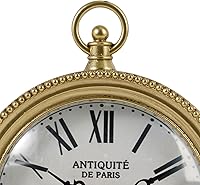 Vista 7 de NIKKY HOME Gold Table Clock, Silent Non-Ticking Shelf Desk Top Clock Battery Operated Classic Design, Decorative Home Decor for Living Room