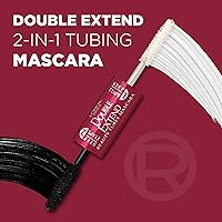 Vista 2 de L'Oreal Paris Makeup Double Extend Tubing Mascara, Lengthening 2 Step Mascara, Smudgeproof, Blackest Black