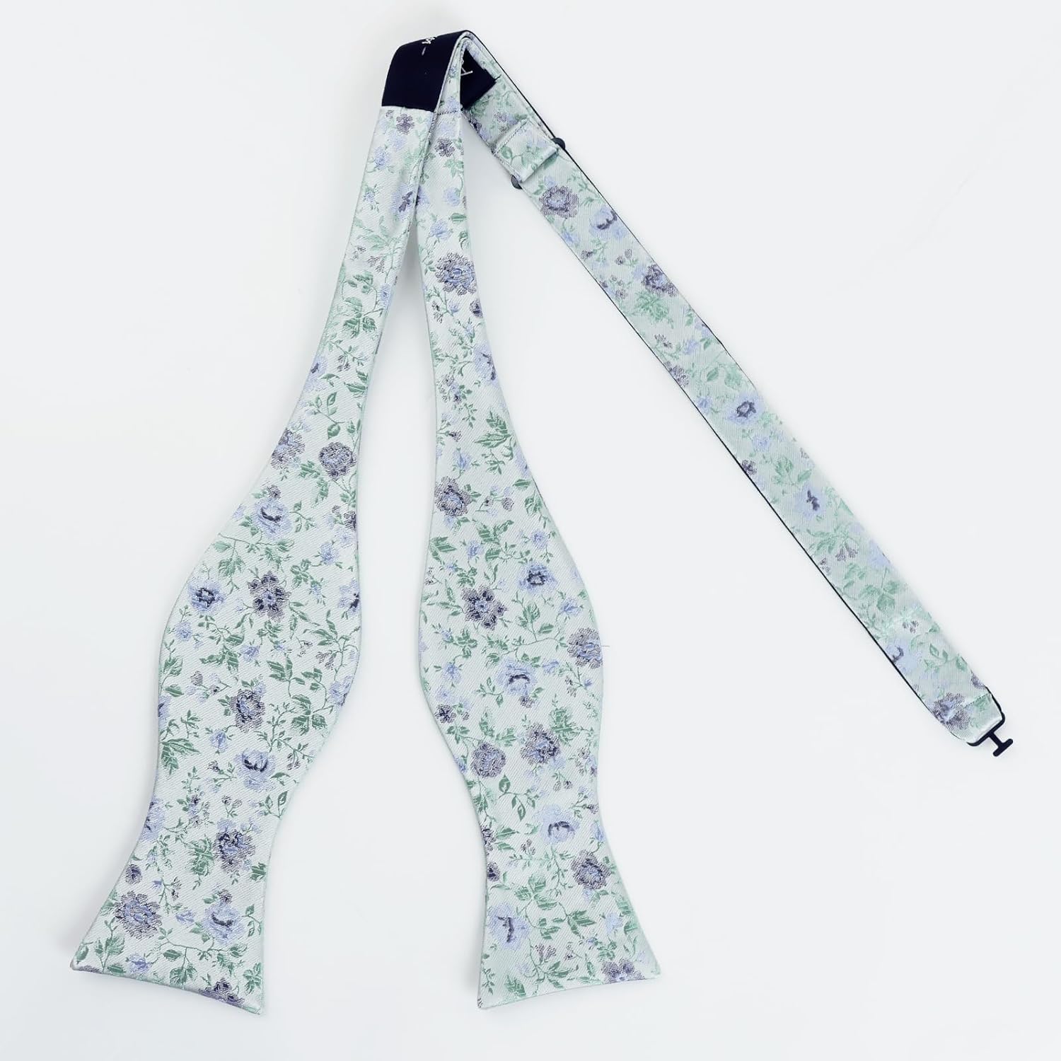 Alizeal Mens 2pcs Floral Self Tied Bow ties with Flower Patternd Handkerchief Set - Image 3