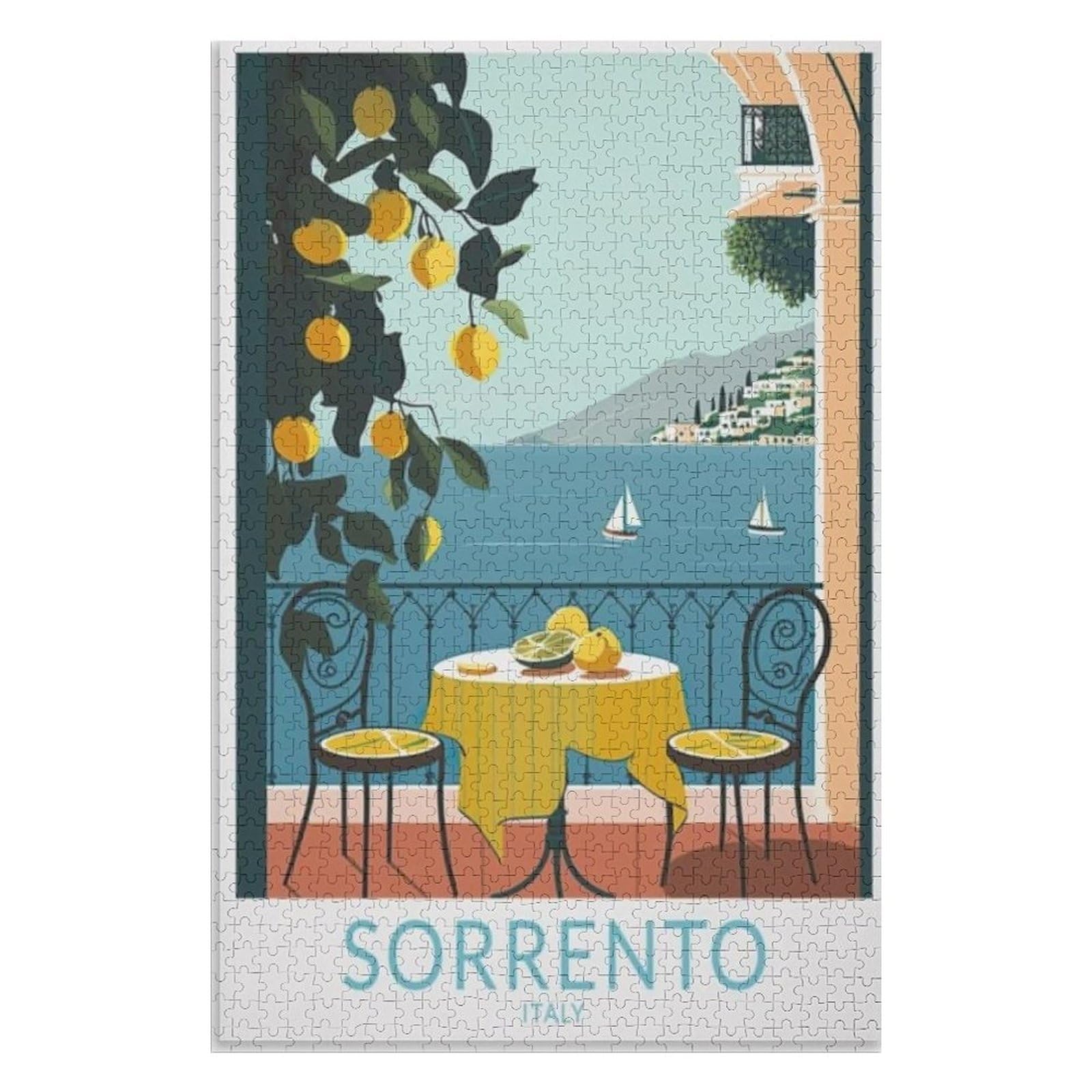 Recreation Suitable for Adults to Reduce Stress，Italy Sorrento ，Adults 1000 Piece Jigsaw Puzzle- Christmas，38x26，paper puzzle，AA-515