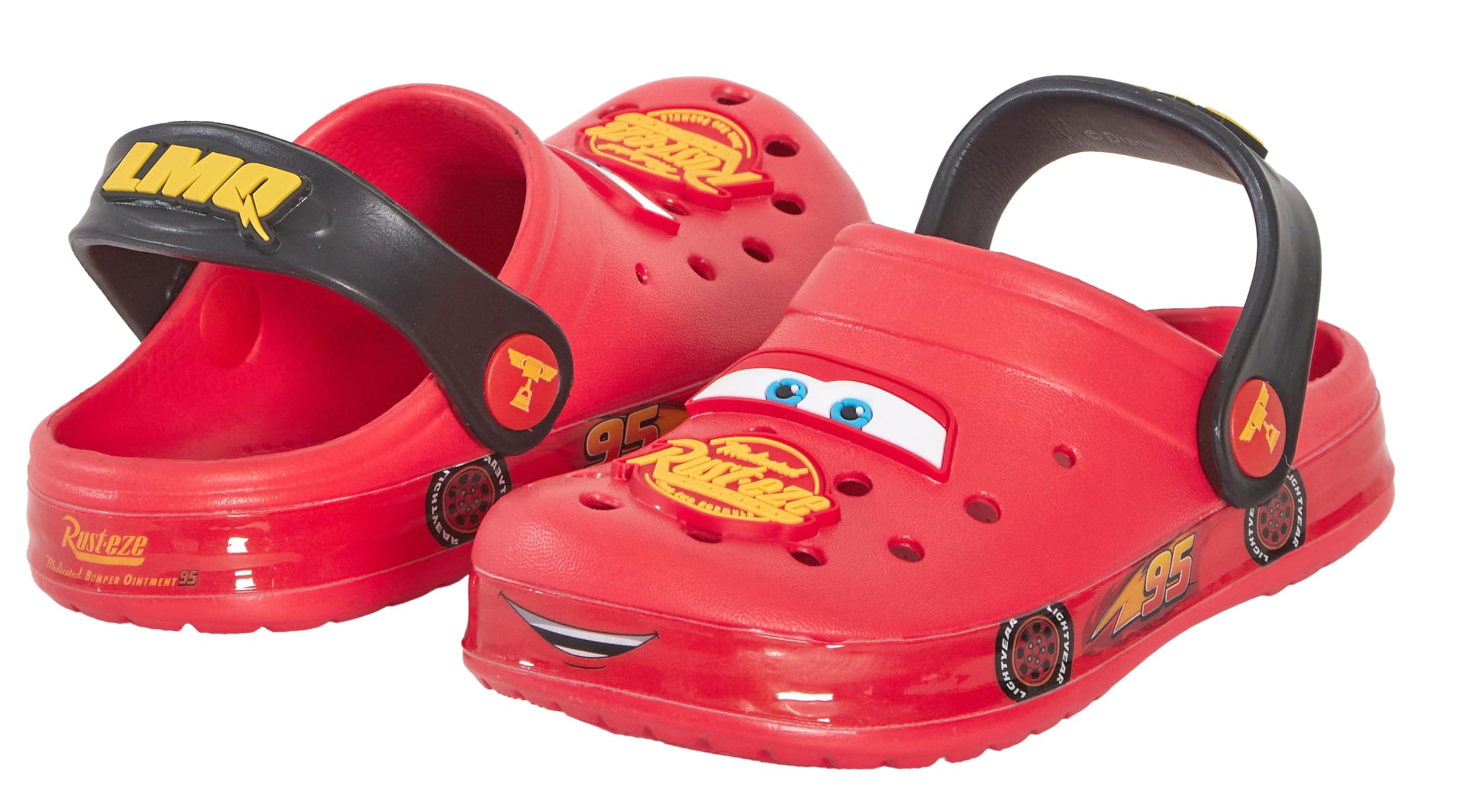 Disney Zuecos Cars para niños con Charms, Sandalias para niños, Deslizadores Lightning Mcqueen con Correa de Tobillo, Zapatos de Playa.