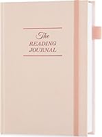 JUBTIC Reading Journal A5 Rose Gold - Book Tracker for 75 Reviews, Progress Logs & Wish Lists - Ideal Gift for Book Lovers