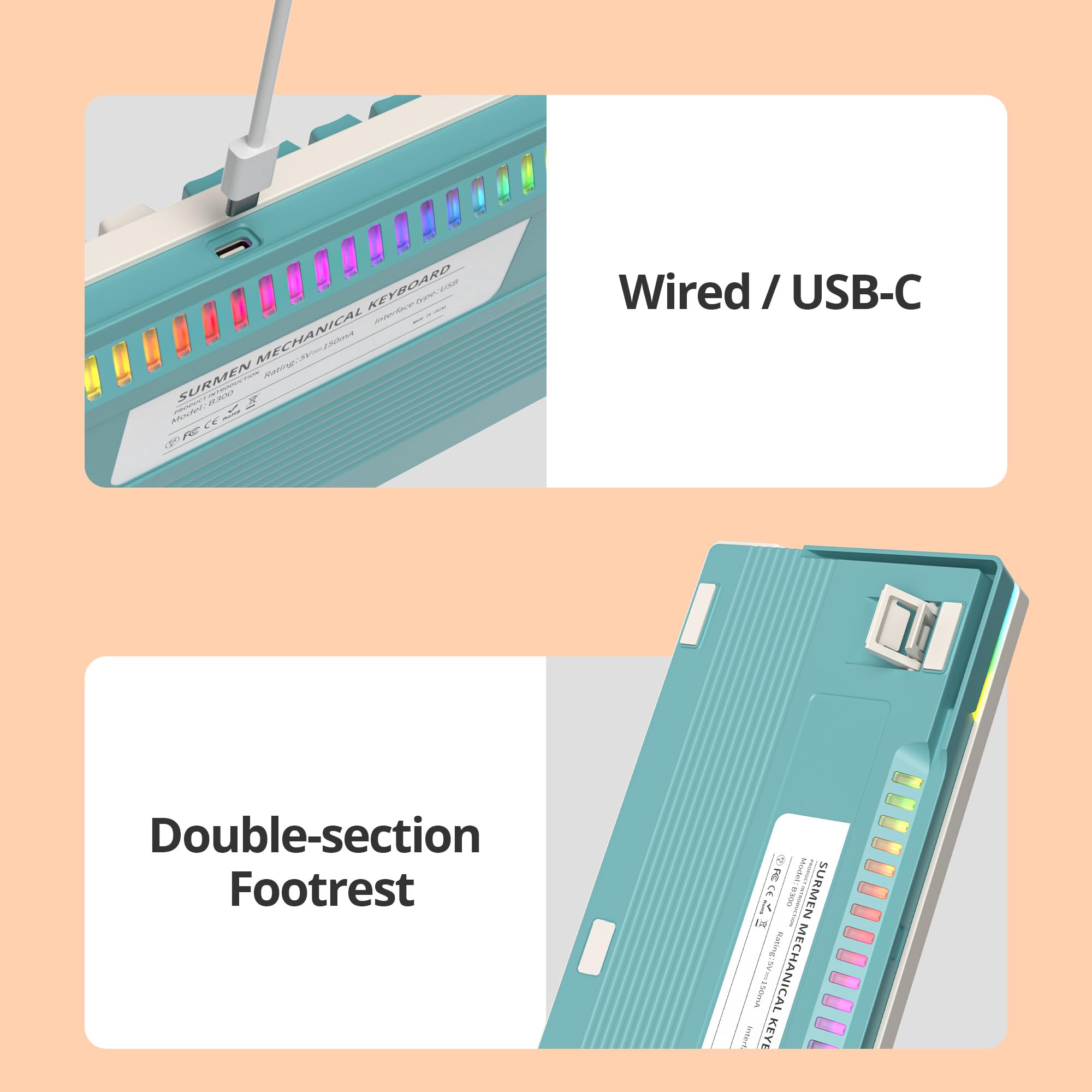 75% TKL Wired Tastiera meccanica da gioco con manopola per PC | Interruttore lineare silenzioso,Guarnizione RGB sostituibile a caldo marrone,Anti-Ghosting