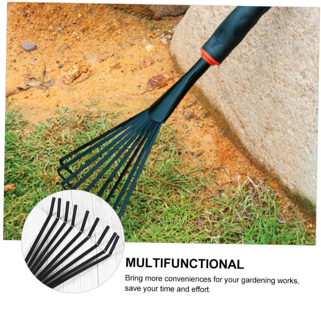 TOYANDONA 2 Sätze Gartenrechen Handliche Gartenrechen Mit Ergonomischem Griff Für Effektives Von Laub Und Für Garten Camping Und Landschaftspflege 2 Stück * 2