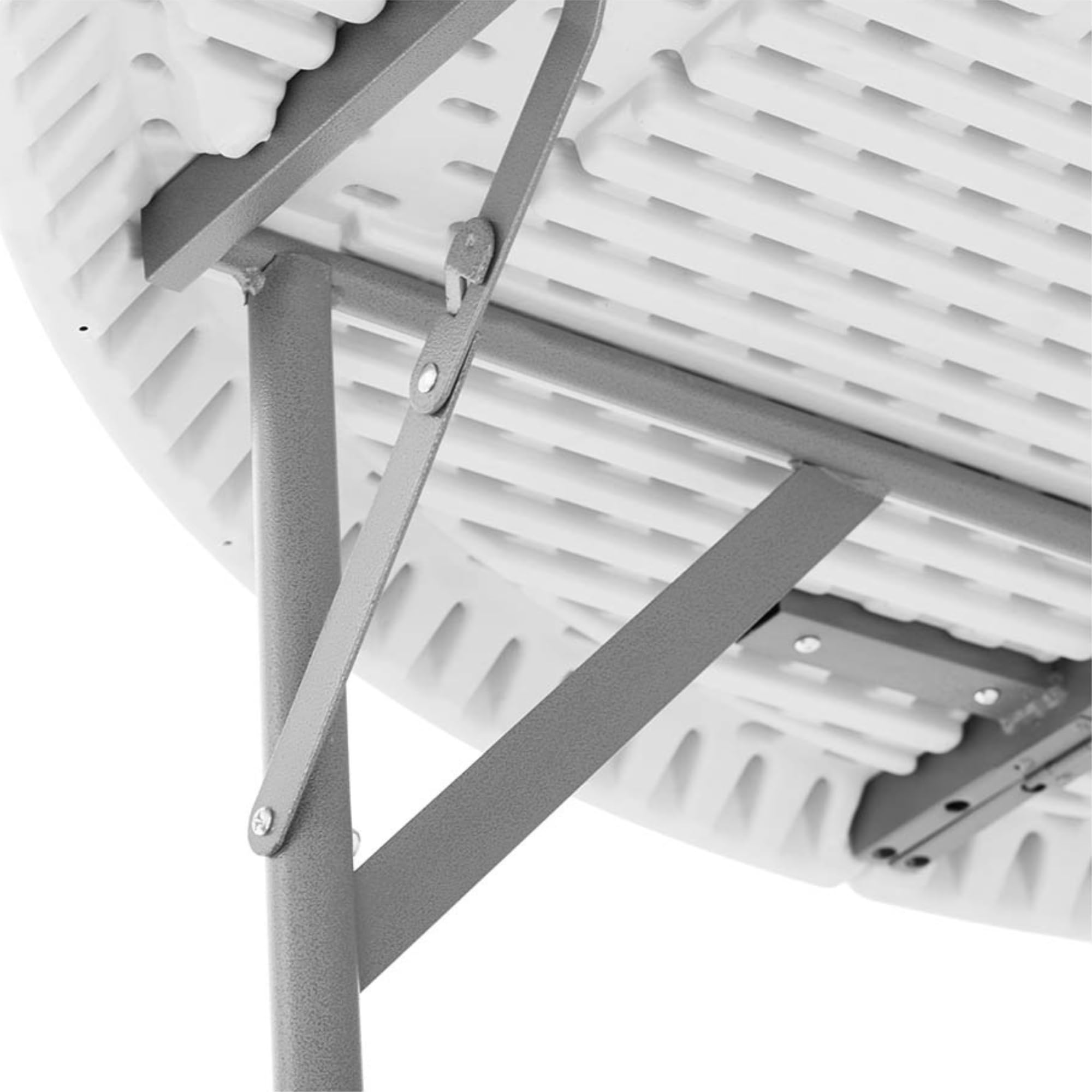 Pack 2 Mesas Redondas Plegable 150 cm Blanca - Banquete Catering - Capacidad 6-8 Personas - Tablero HDPE Reforzado - Estructura Acero 25 mm - Bodas Restaurantes Eventos - Interior Exterior