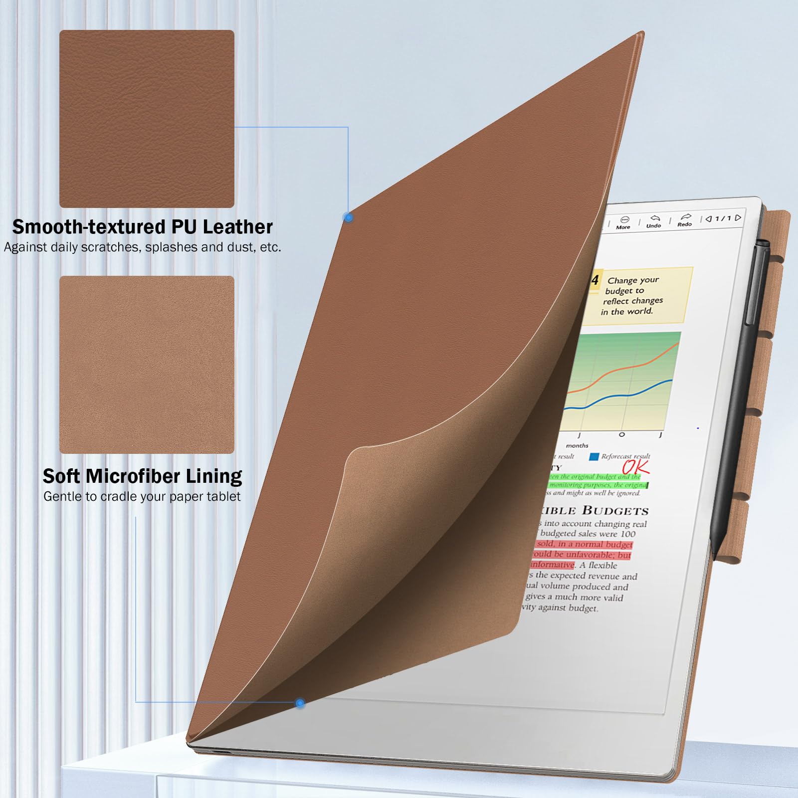 MoKo Case for Remarkable Paper Pro 2024 11.8", Lightweight Ultra-Thin Magnetic Case with Wide Pen Protective Clasp - Image 2