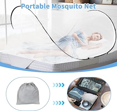 Mosquito Net Pop Up Bed 200 x 100 x 70 cm Single Bed Foldable Mosquito Net Travel Mosquito Net Portable Camping Tent Mosquito Tent for Bed Home Outdoor Campin Easy and Quick Installation