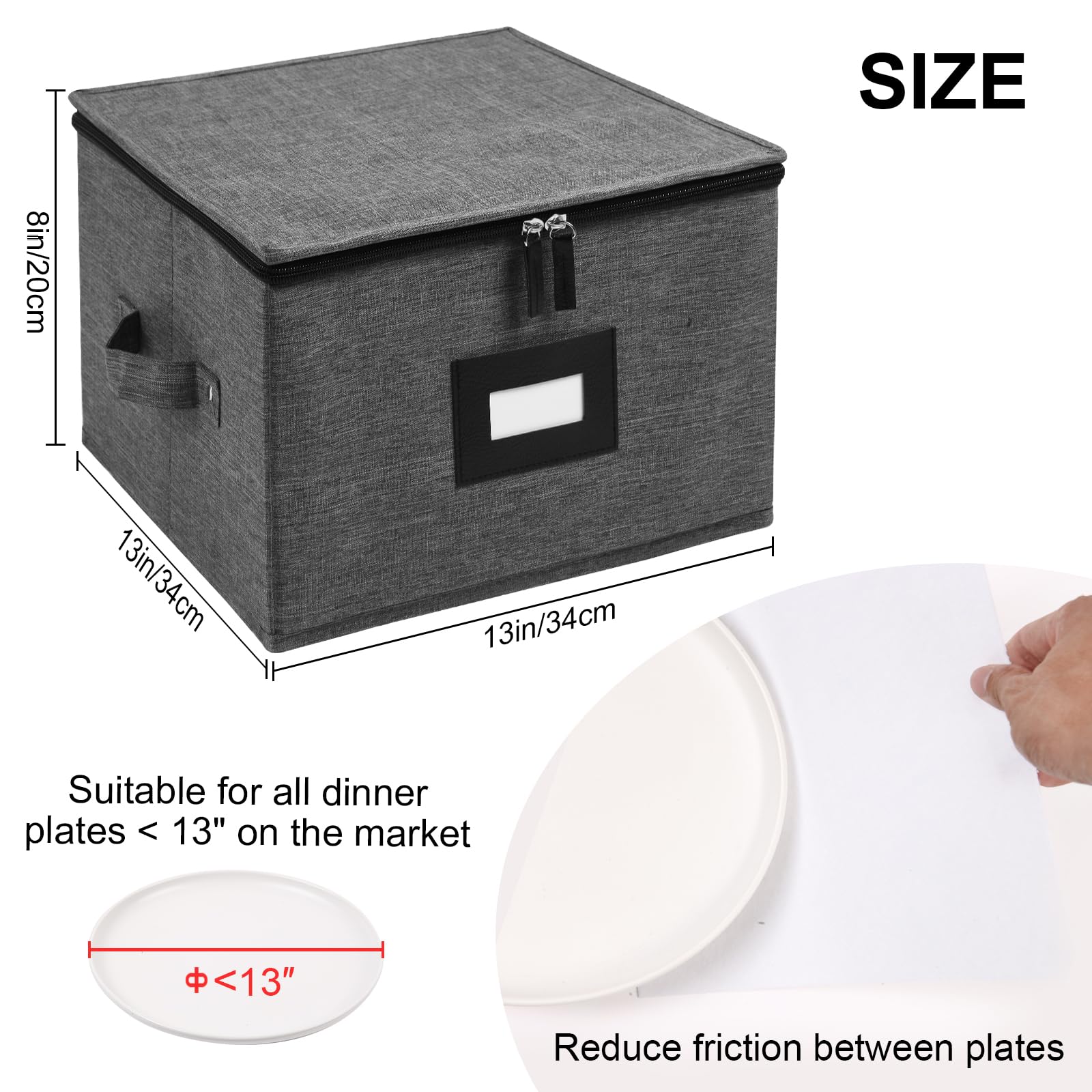 Mayniu Contenedores de almacenamiento de China con carcasa dura, platos de carga de 13 pulgadas, recipientes de almacenamiento para platos, vajilla apilable con 24 separadores de fieltro (paquete de
