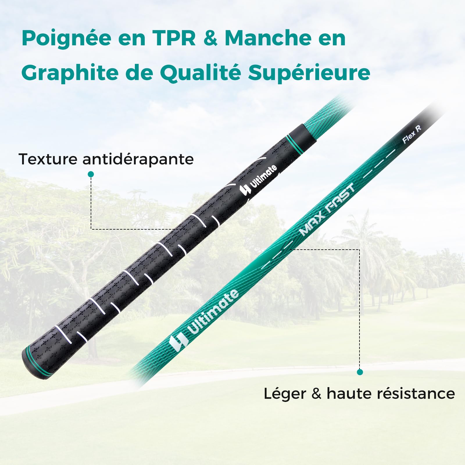 GYMAX Ensemble Complet de Clubs de Golf pour Hommes Droitier, Comprenant Driver #1 460CC, Fairway #3, Hybride #5, Fers #5, #6, #7, #8, #9, #P, #S, Putter, 3 Couvre-Golf et Sac de Golf