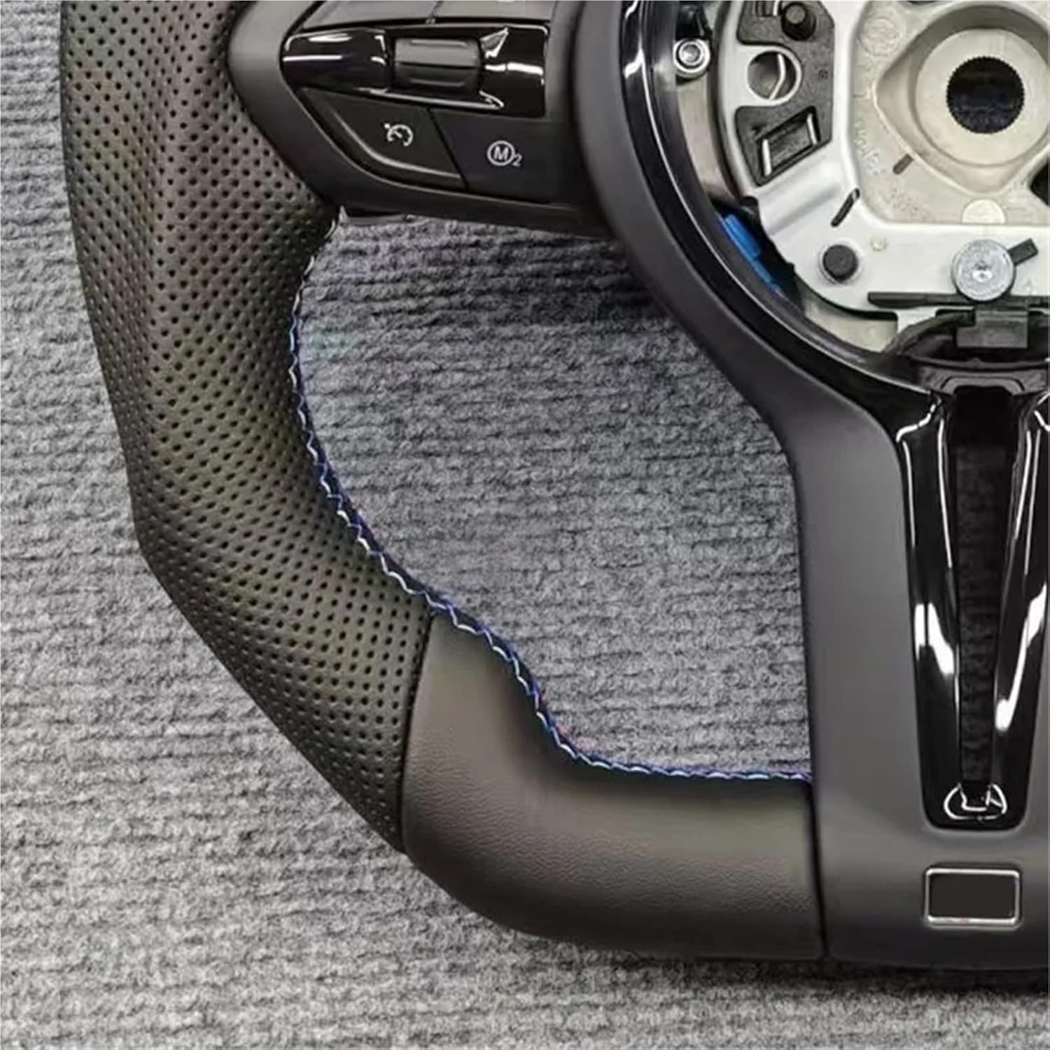 Steering Wheel Suitable Compatible With Bmw F30 F10 F31 F20 E90 Is Made Of Leather Material And Sports Car Accessories //M Logo(3-M logo)
