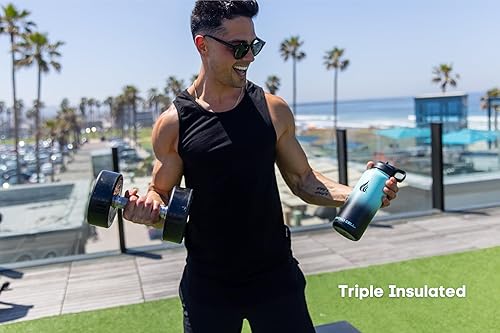 Miniatura 5 de HYDRO CELL - Botella de agua aislada y deportiva de acero inoxidable con pajilla, termo para bebidas frías y calientes con tapa de rosca, a prueba